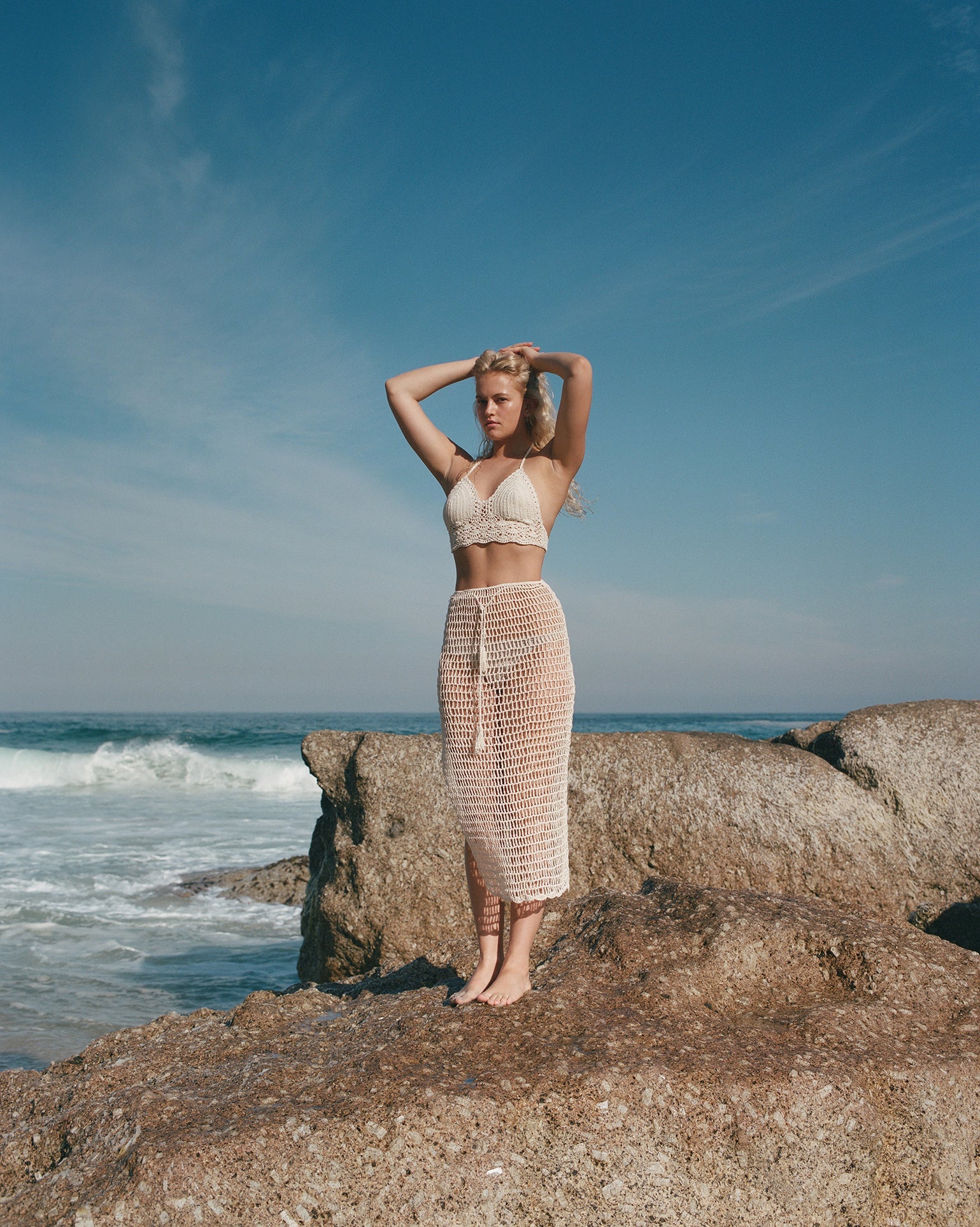 Crochet Midi Skirt - Ivory