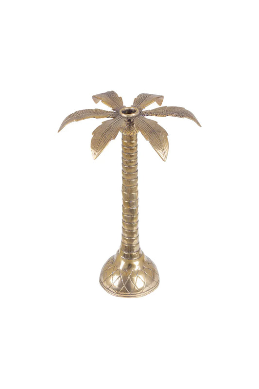 Brass Palm Tree Candle Holder