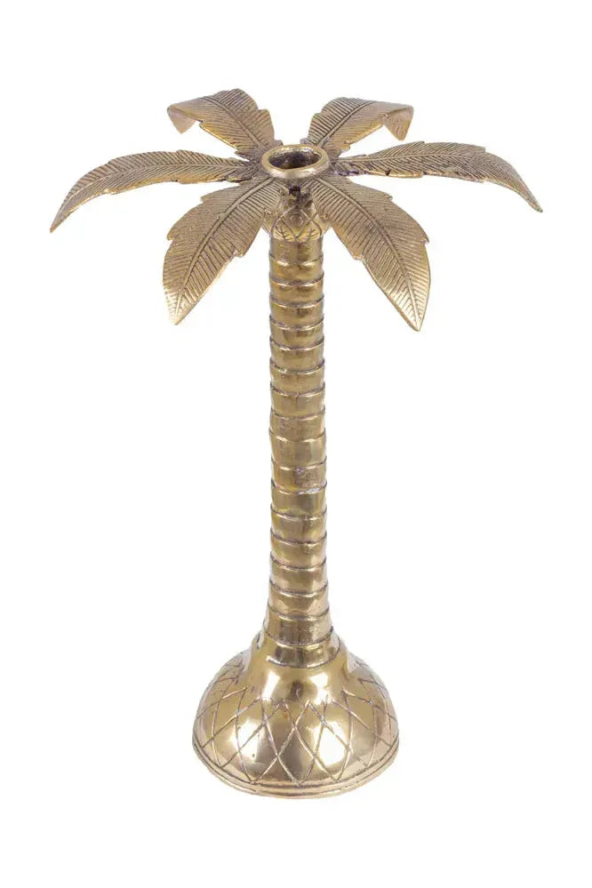 Brass Palm Tree Candle Holder