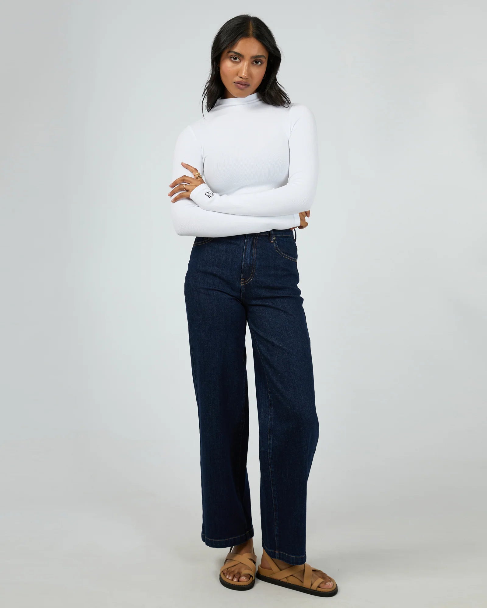 Icon Mock Neck L/S Top - White