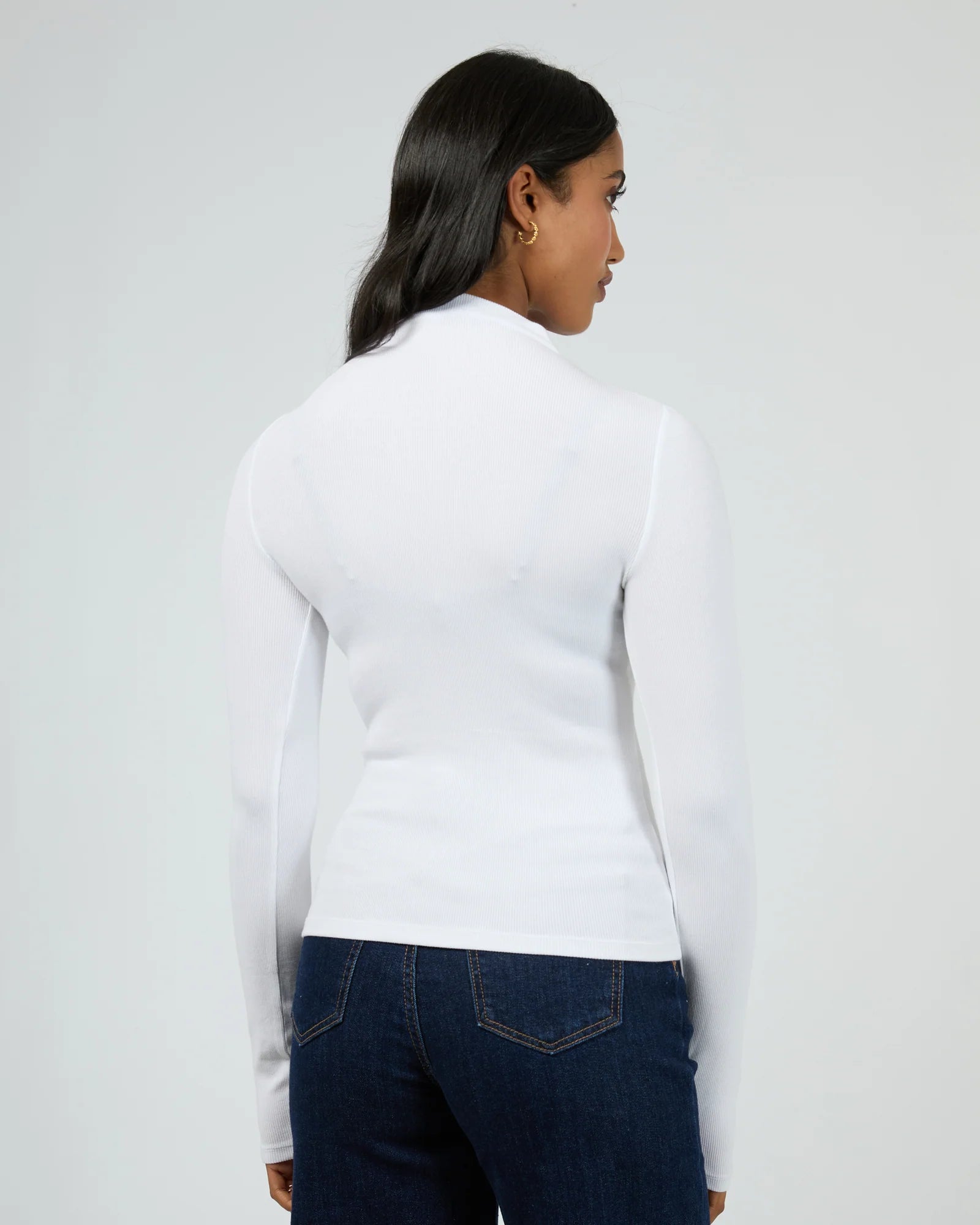 Icon Mock Neck L/S Top - White