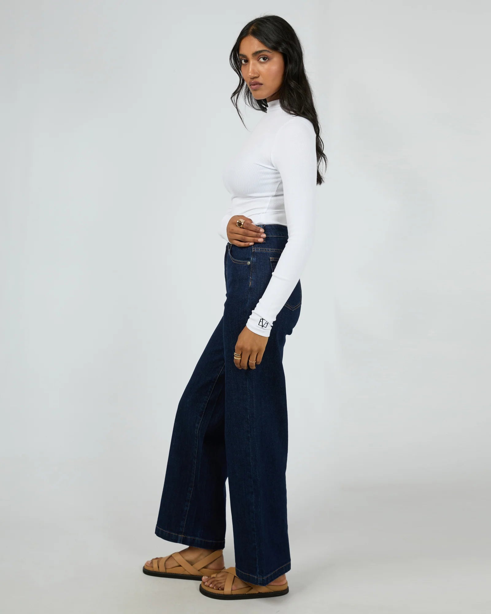 Icon Mock Neck L/S Top - White