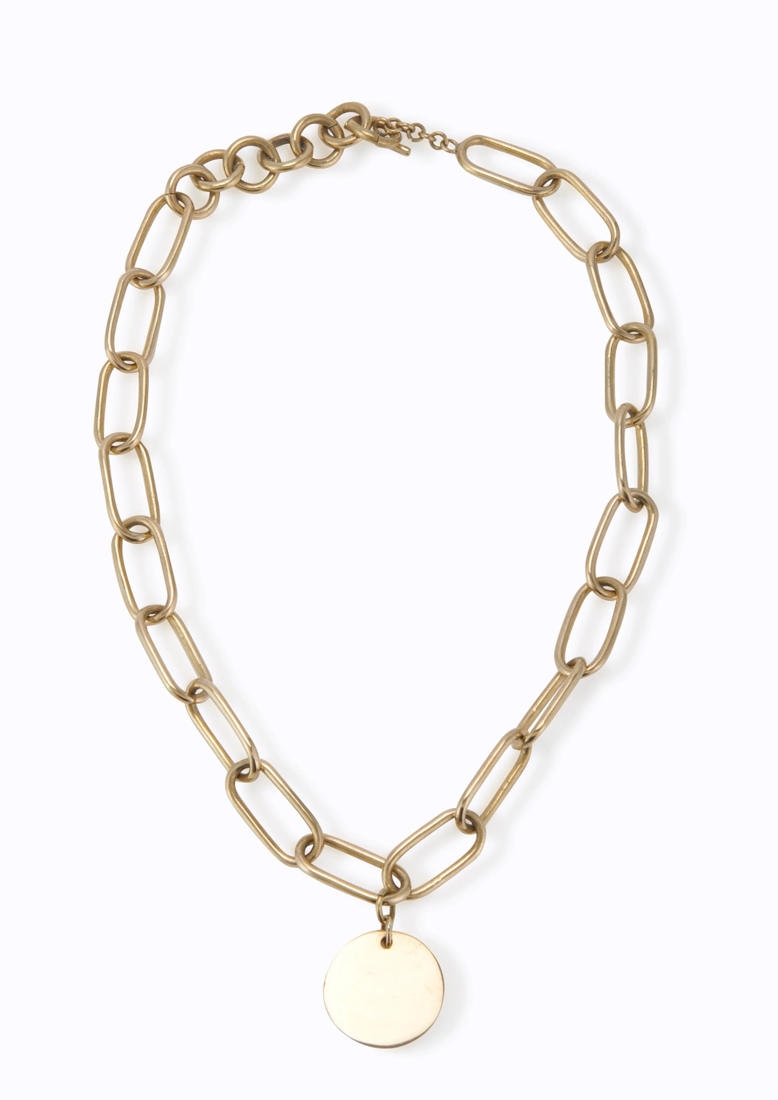 Retro Necklace Disc Pendant