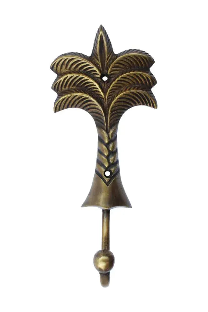 Palm Tree Hook - Brass