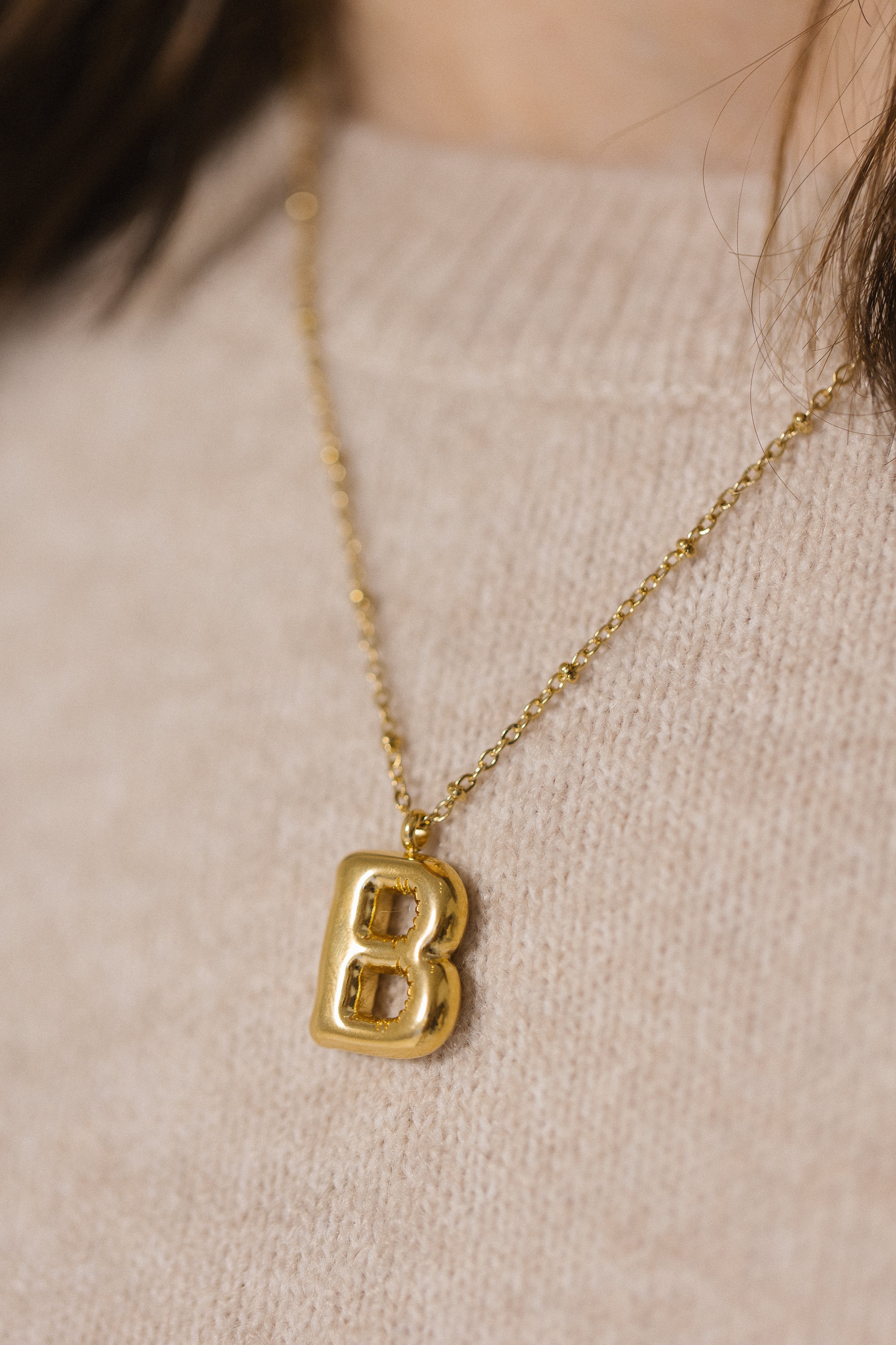 Bubble Initial Necklace