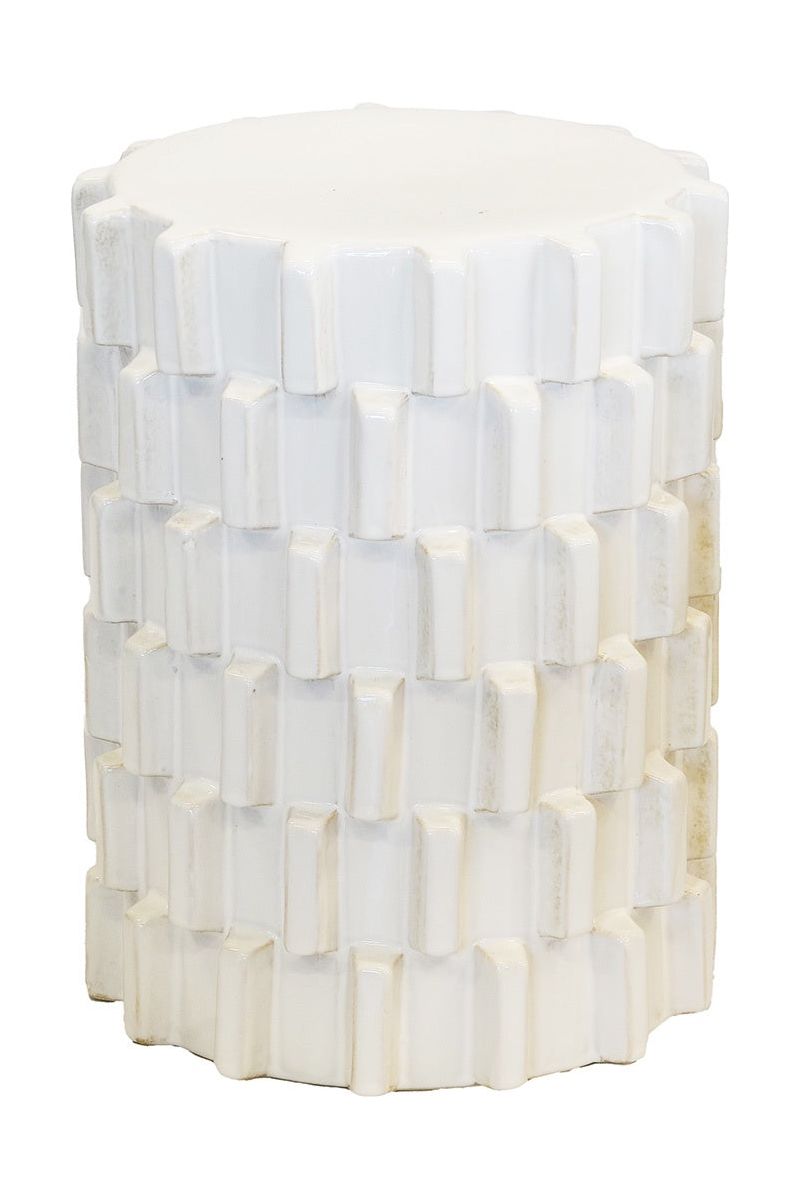 Garden Stool Bricky White