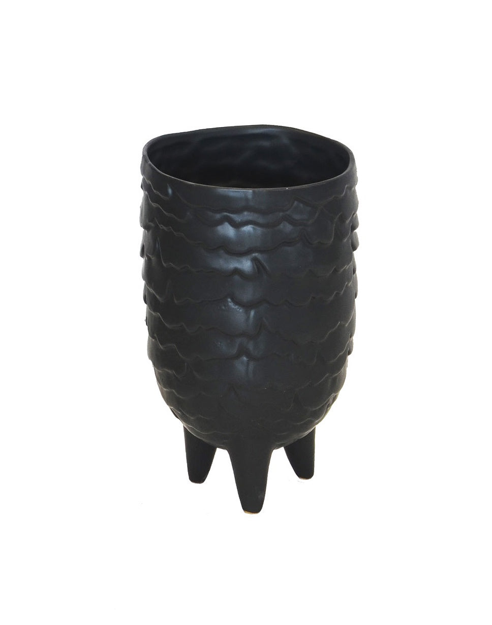 Ceramic Scale Vase - Black