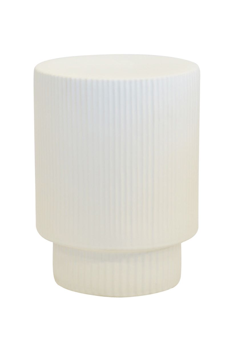 Fluted terrazzo stool