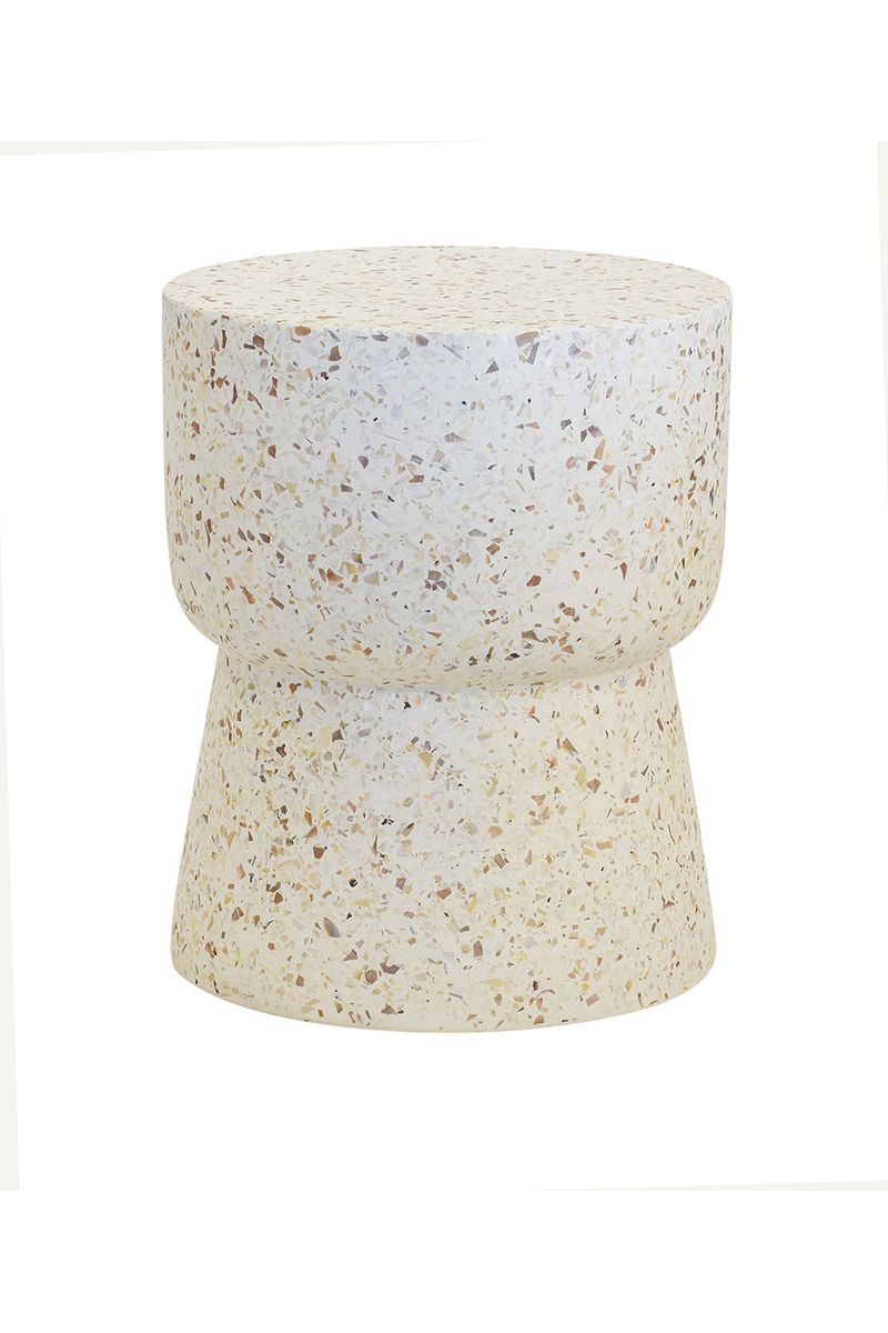 Fluted Mushroom Terrazzo Stool