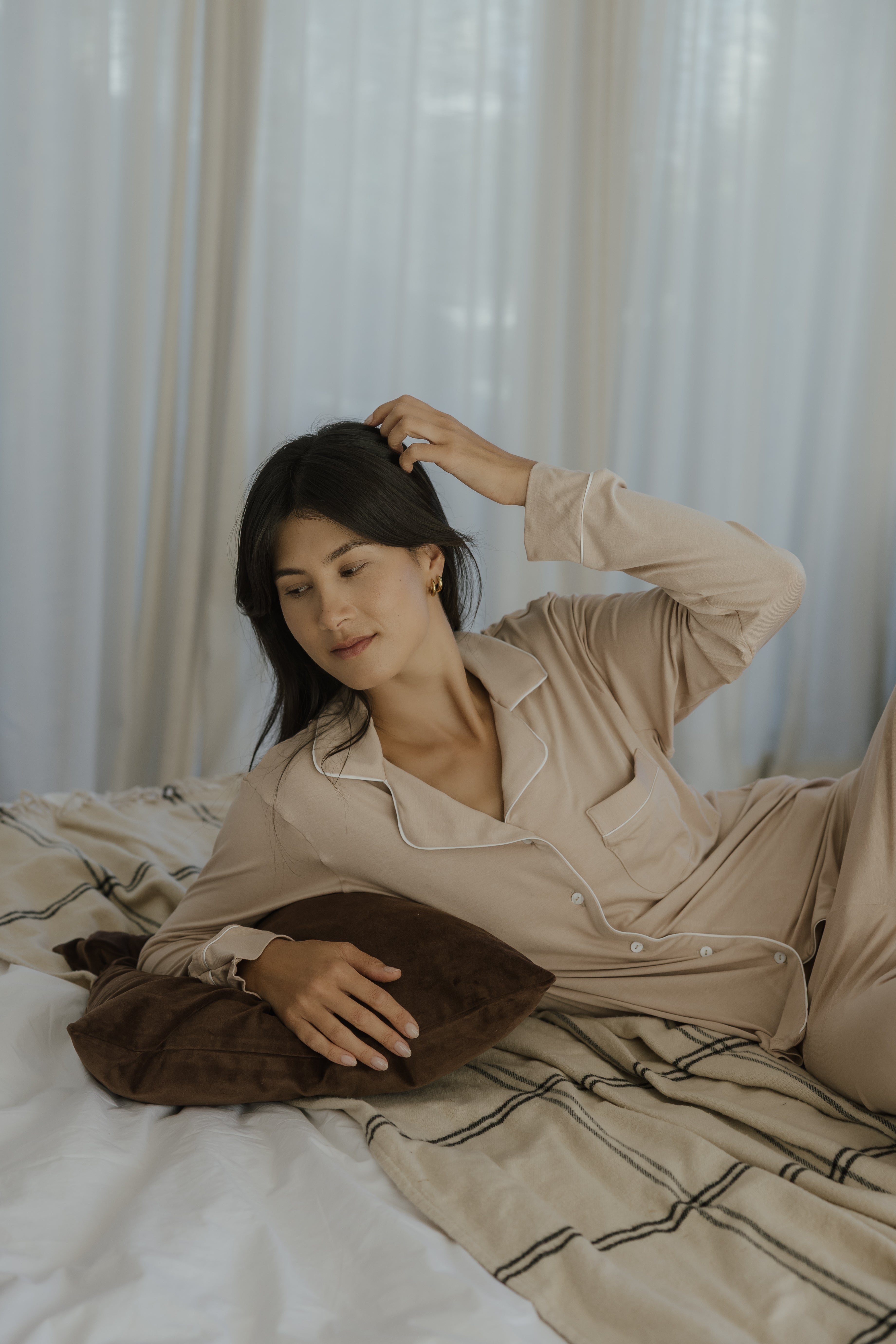 Long Sleeve PJ Set - Stone