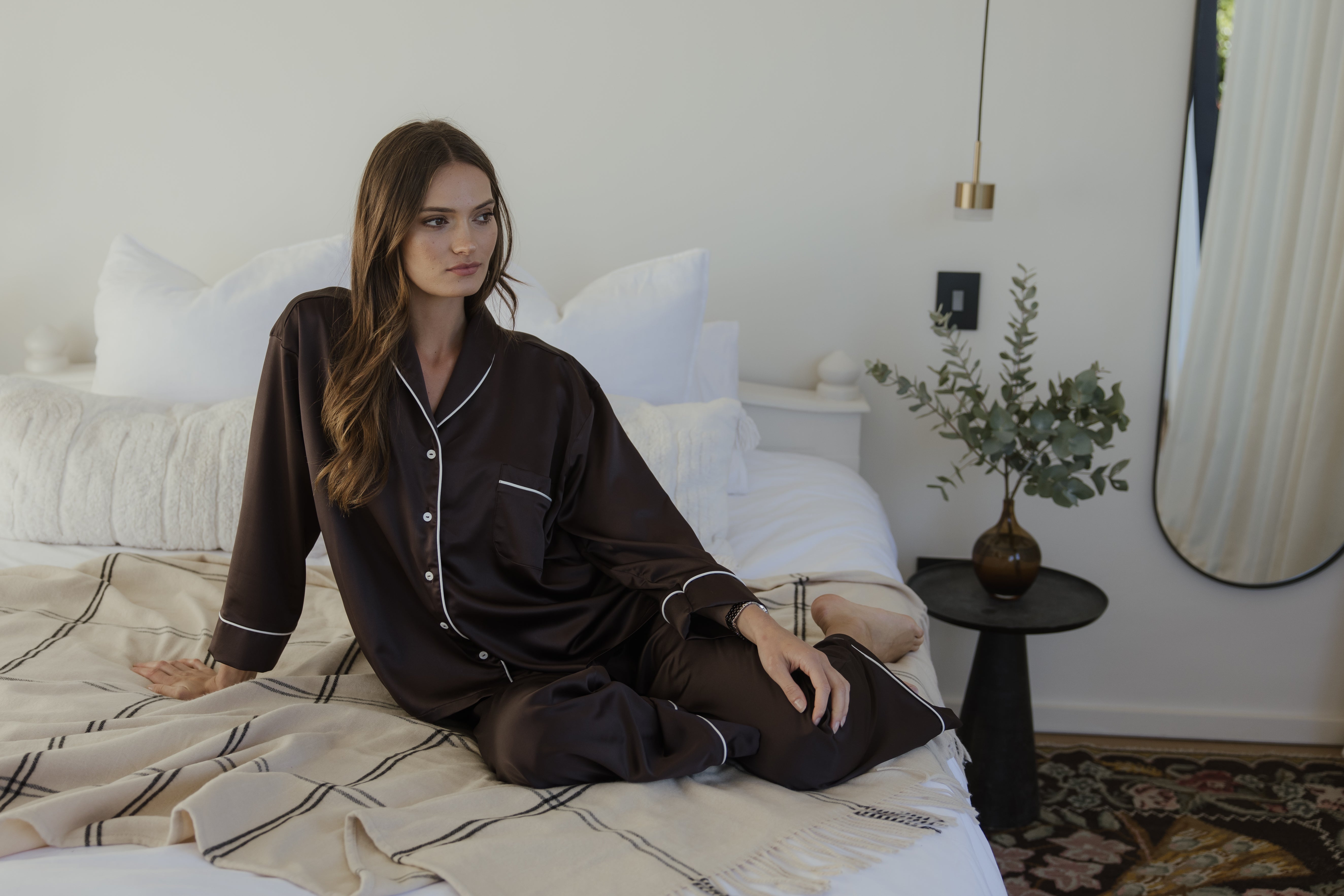 Long Sleeve PJ Set - Chocolate