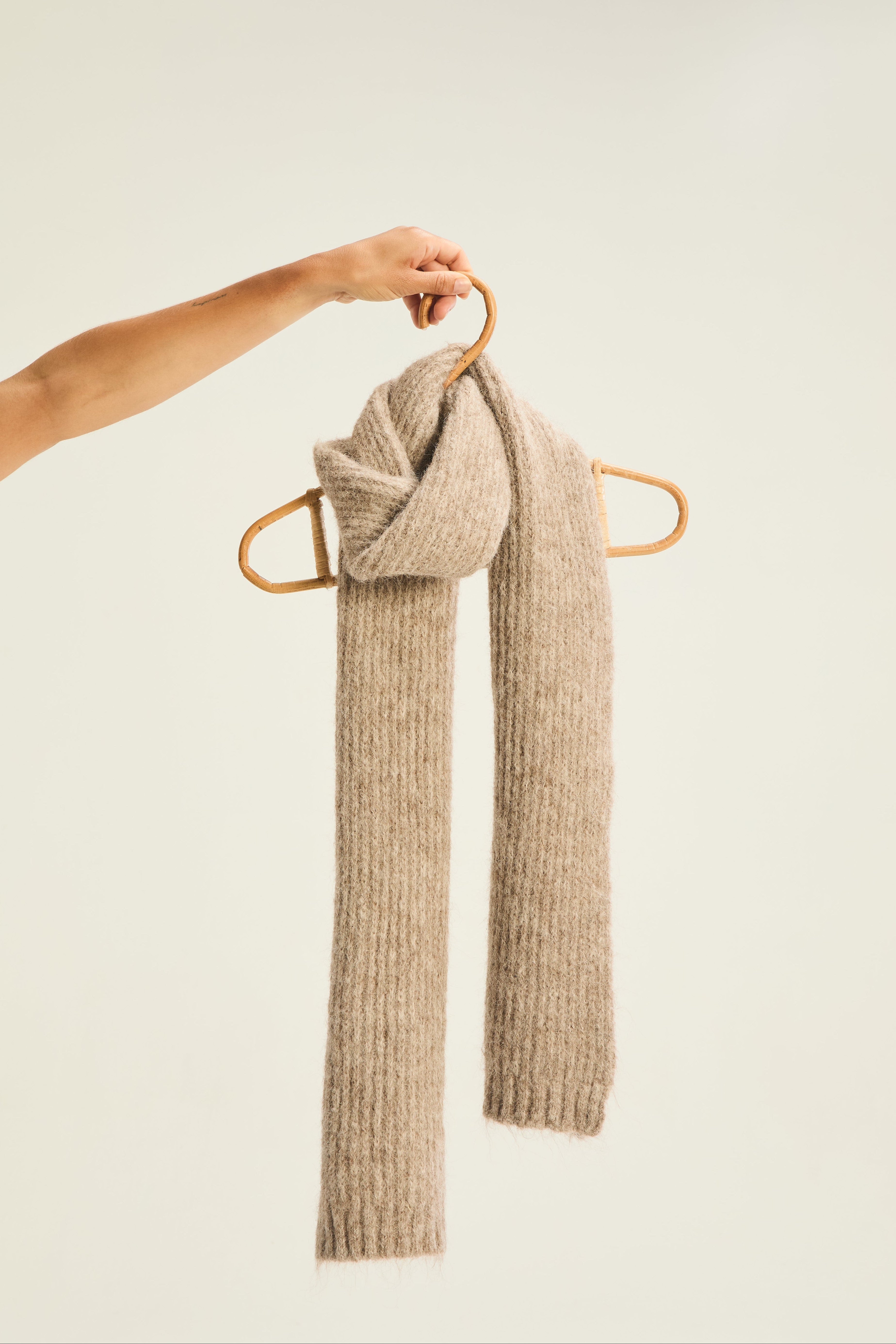 Fuzzy Scarf - Beige