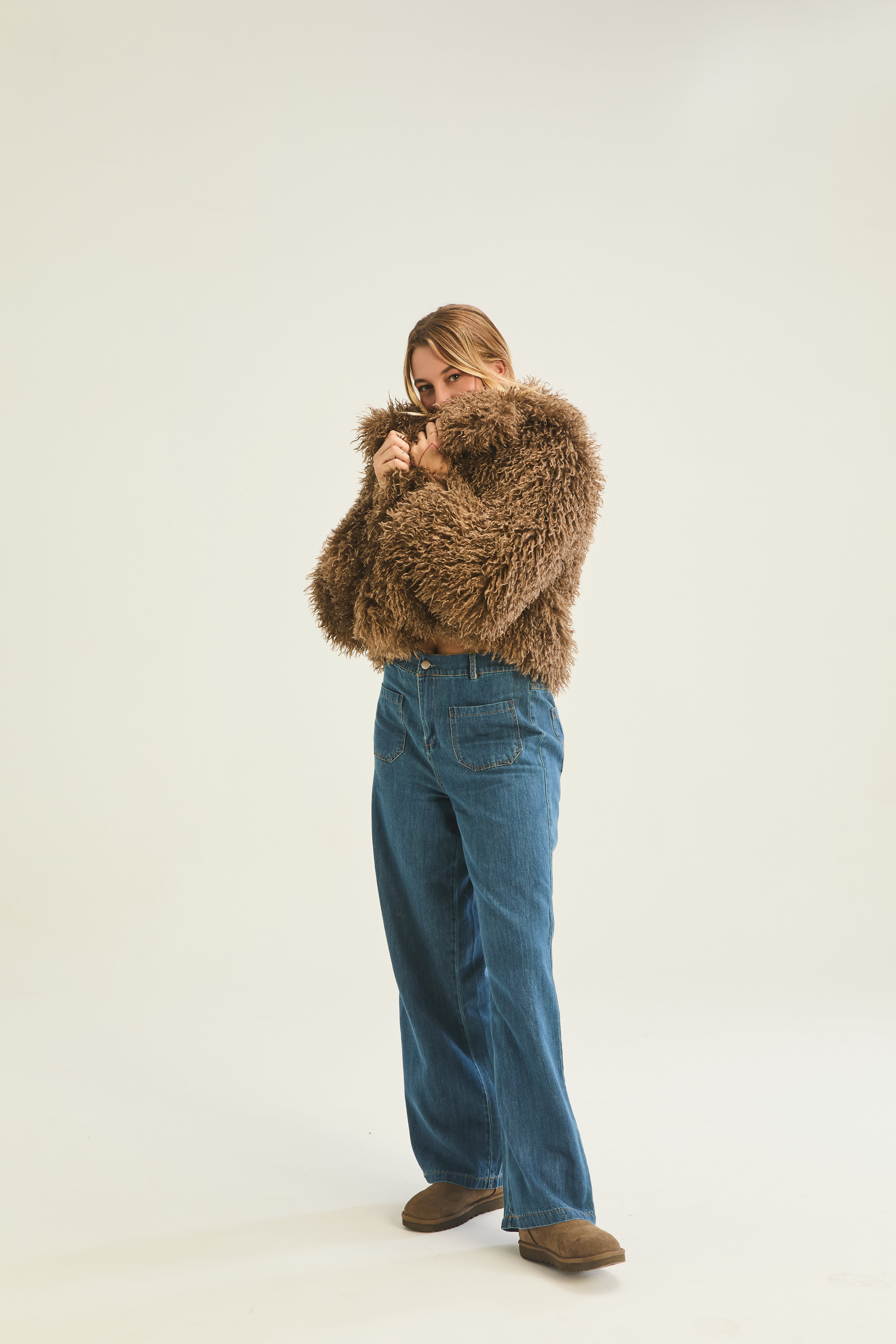 Vancouver Shaggy Jacket - Toffee