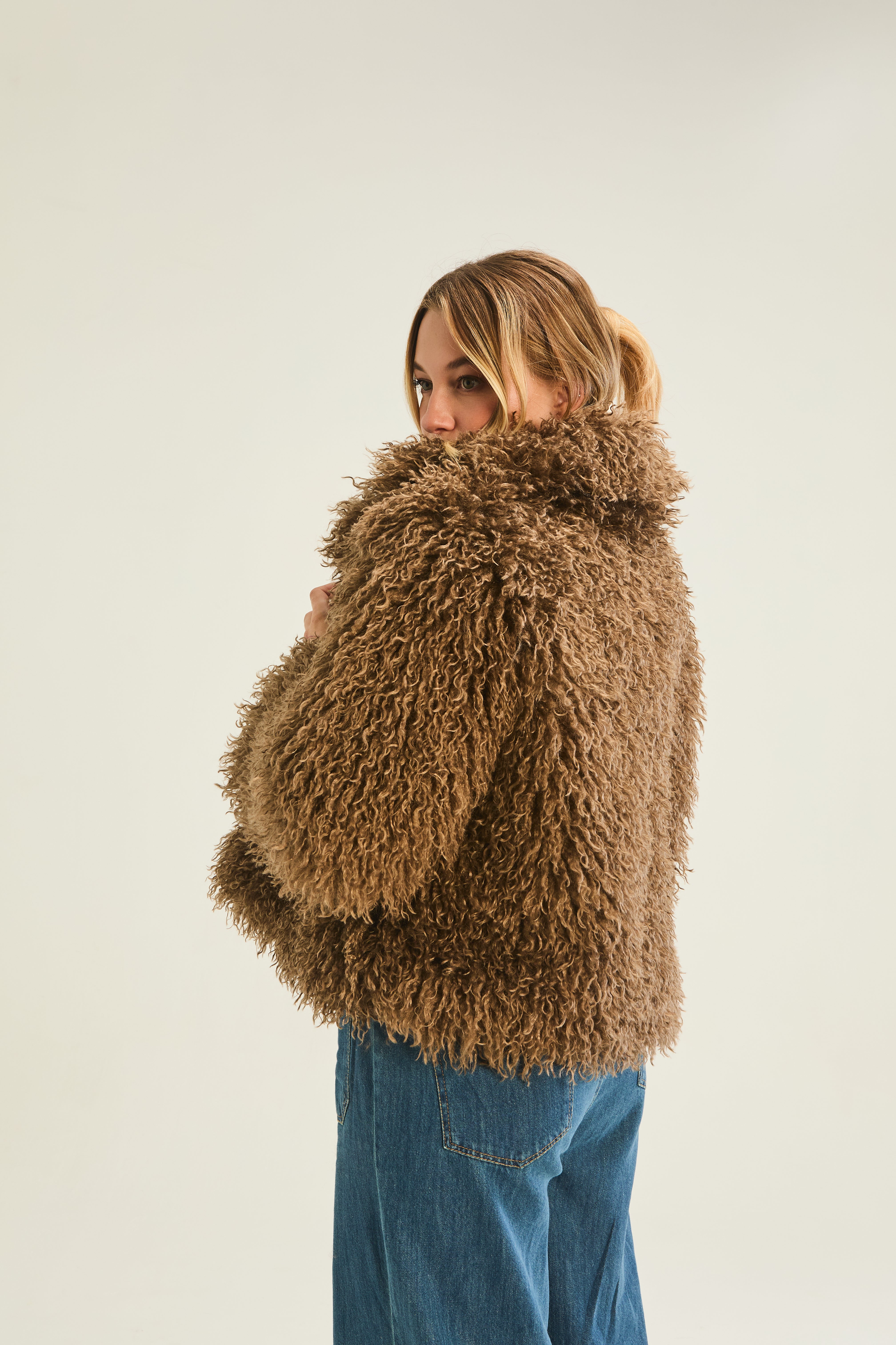 Vancouver Shaggy Jacket - Toffee