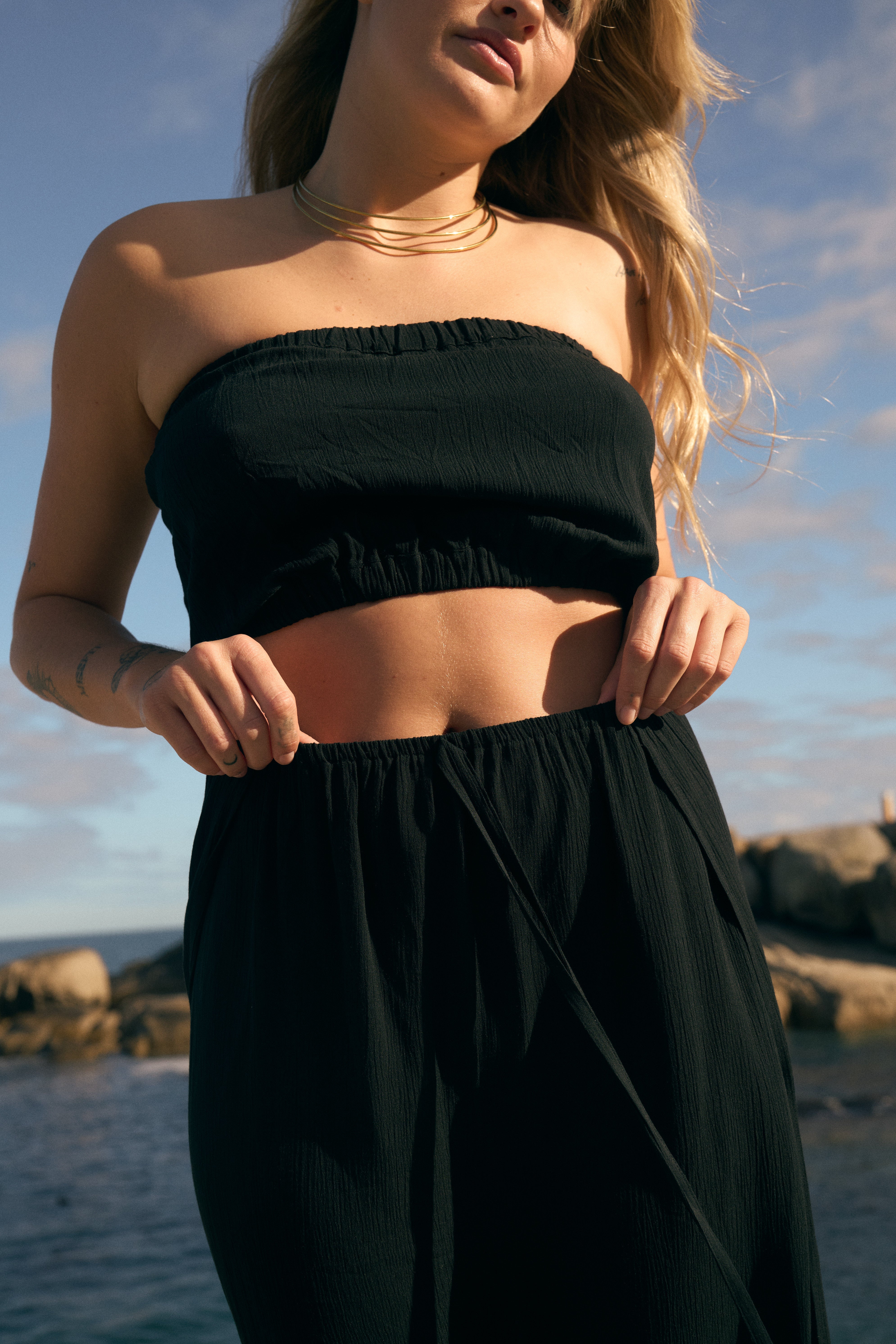 Canggu Crop Bandeau - Black