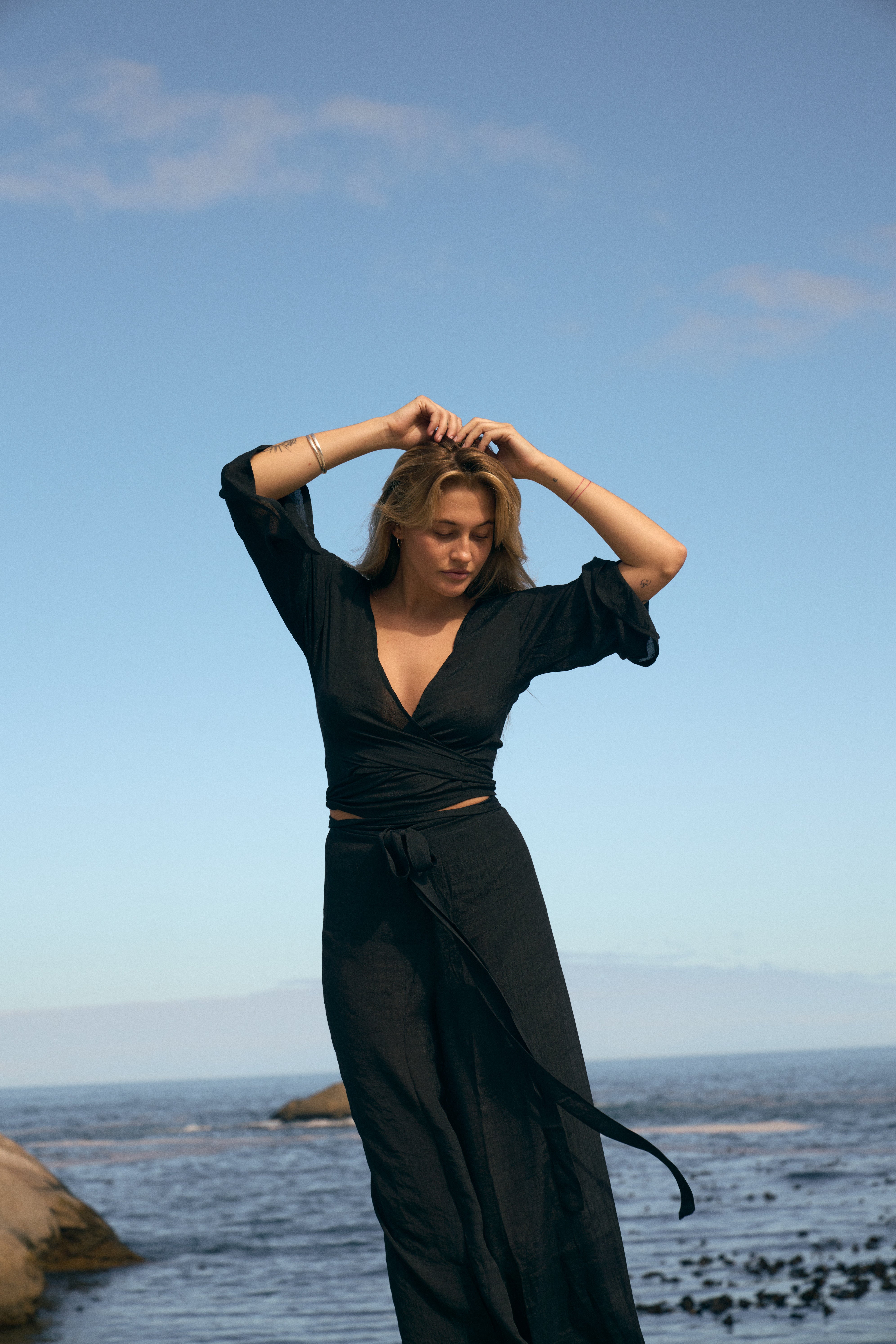 Selena Wrap Pants - Black