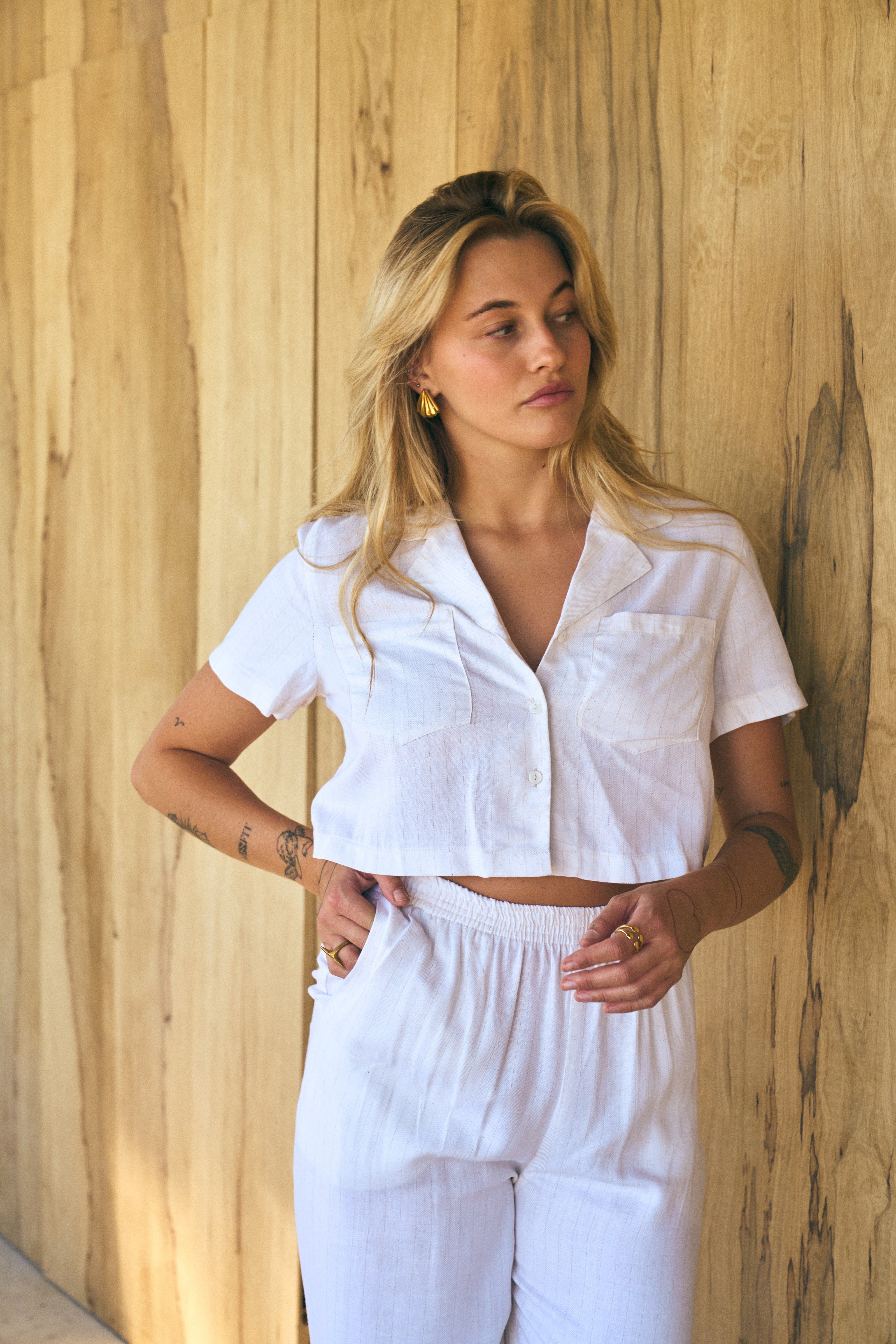 Majorca Cropped Shirt - Stripe