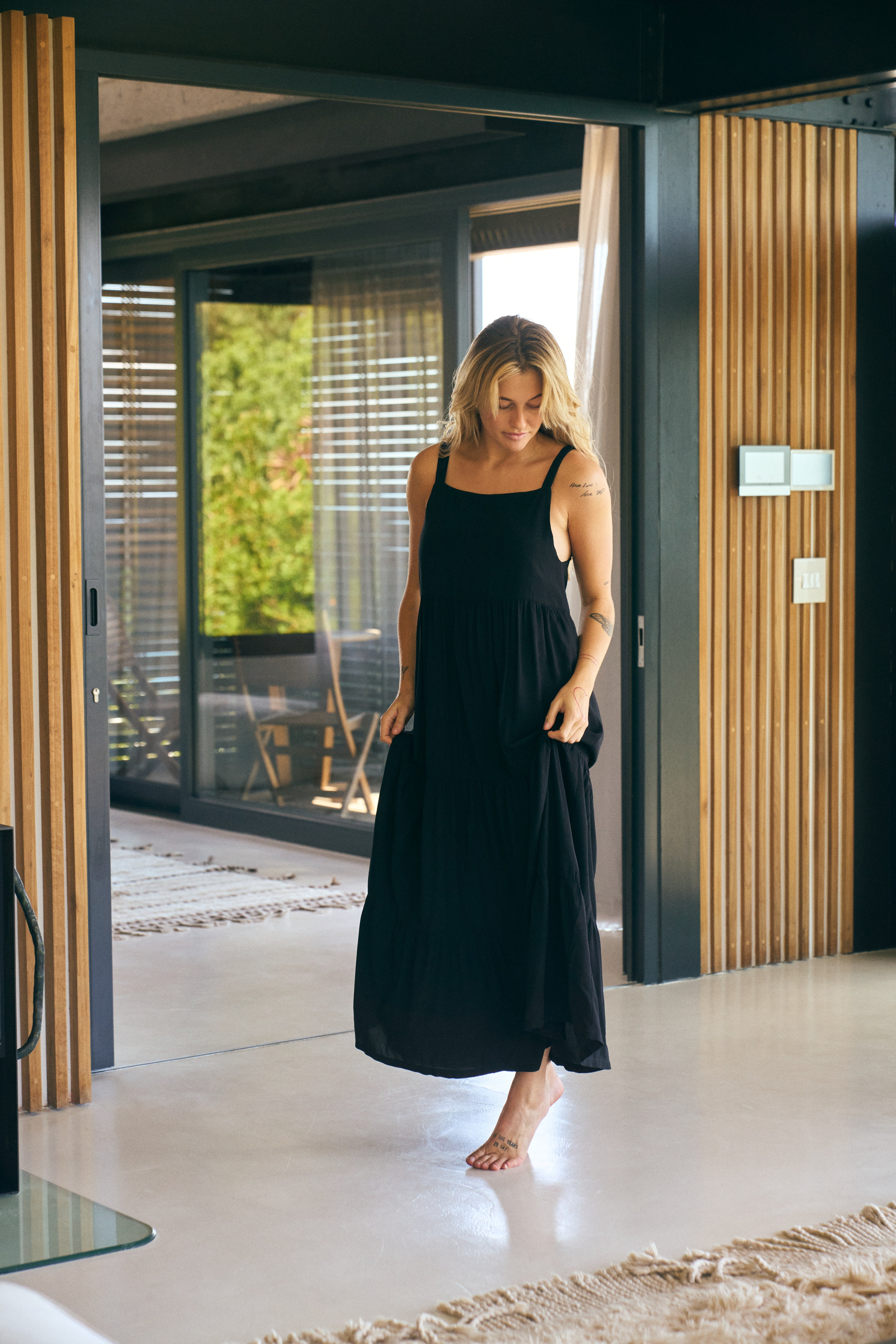 Boho Tiered Dress - Black