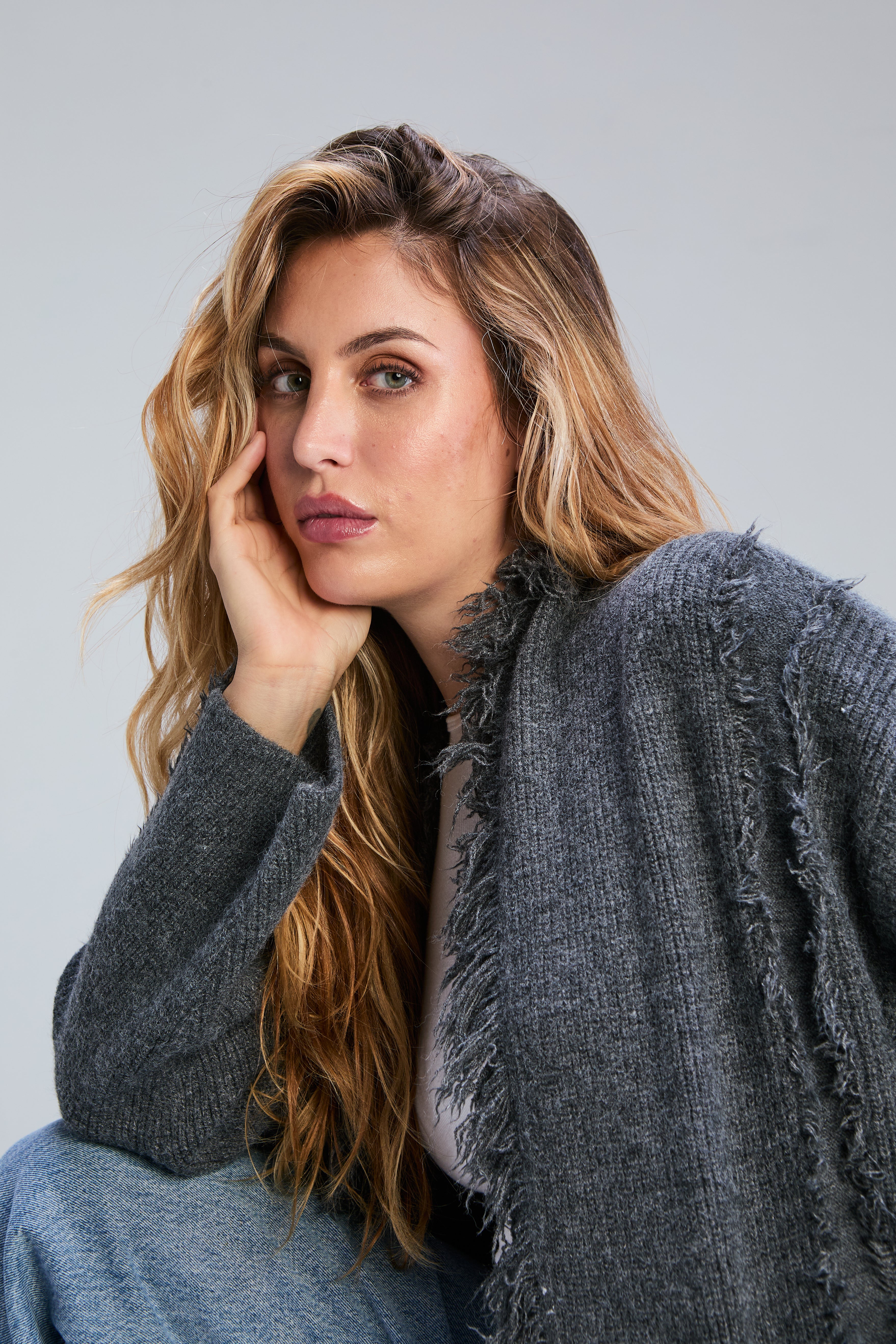 Sorrento Fringed Cardi - Storm Grey