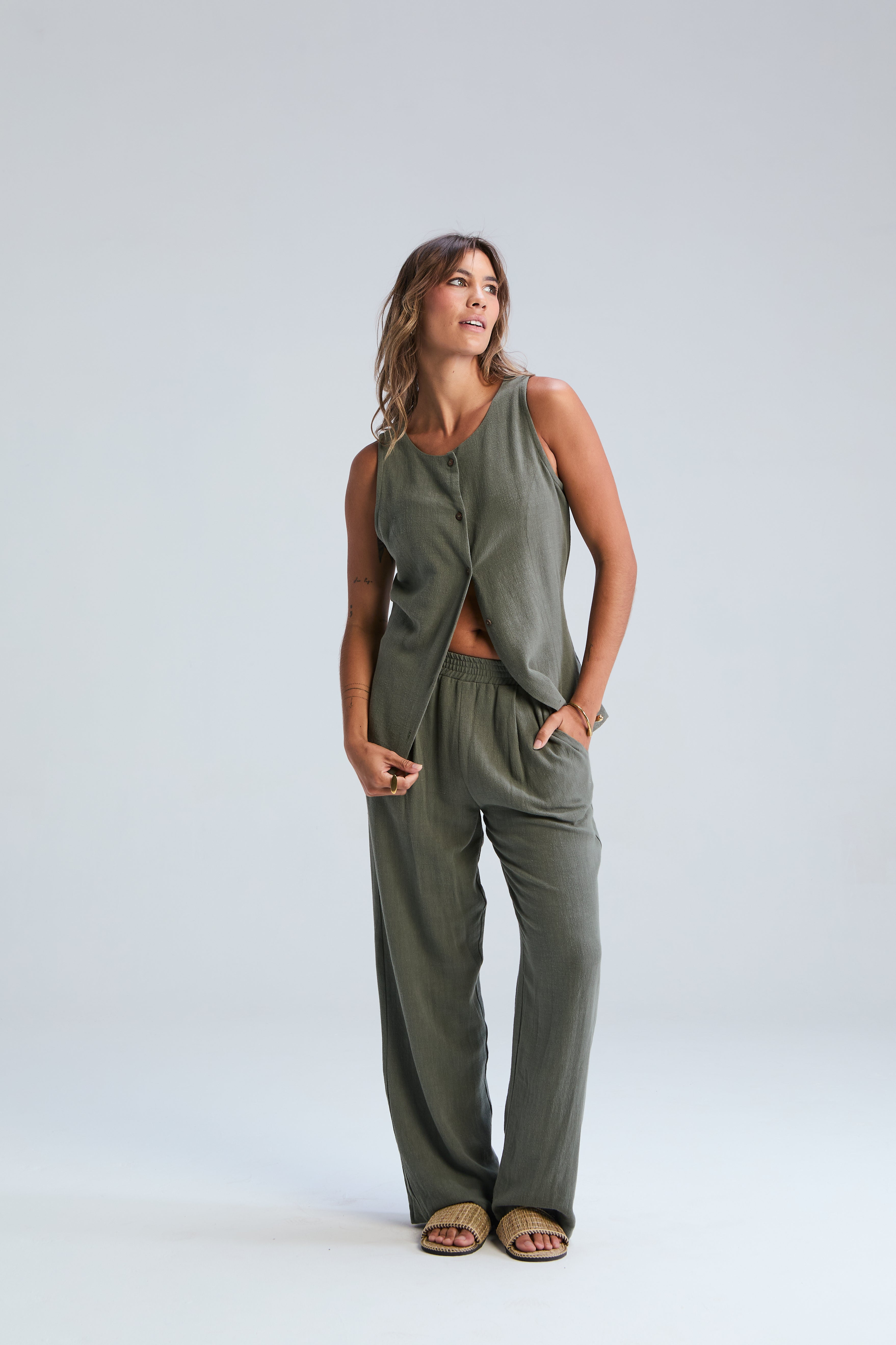 Corfu Pants - Moss green