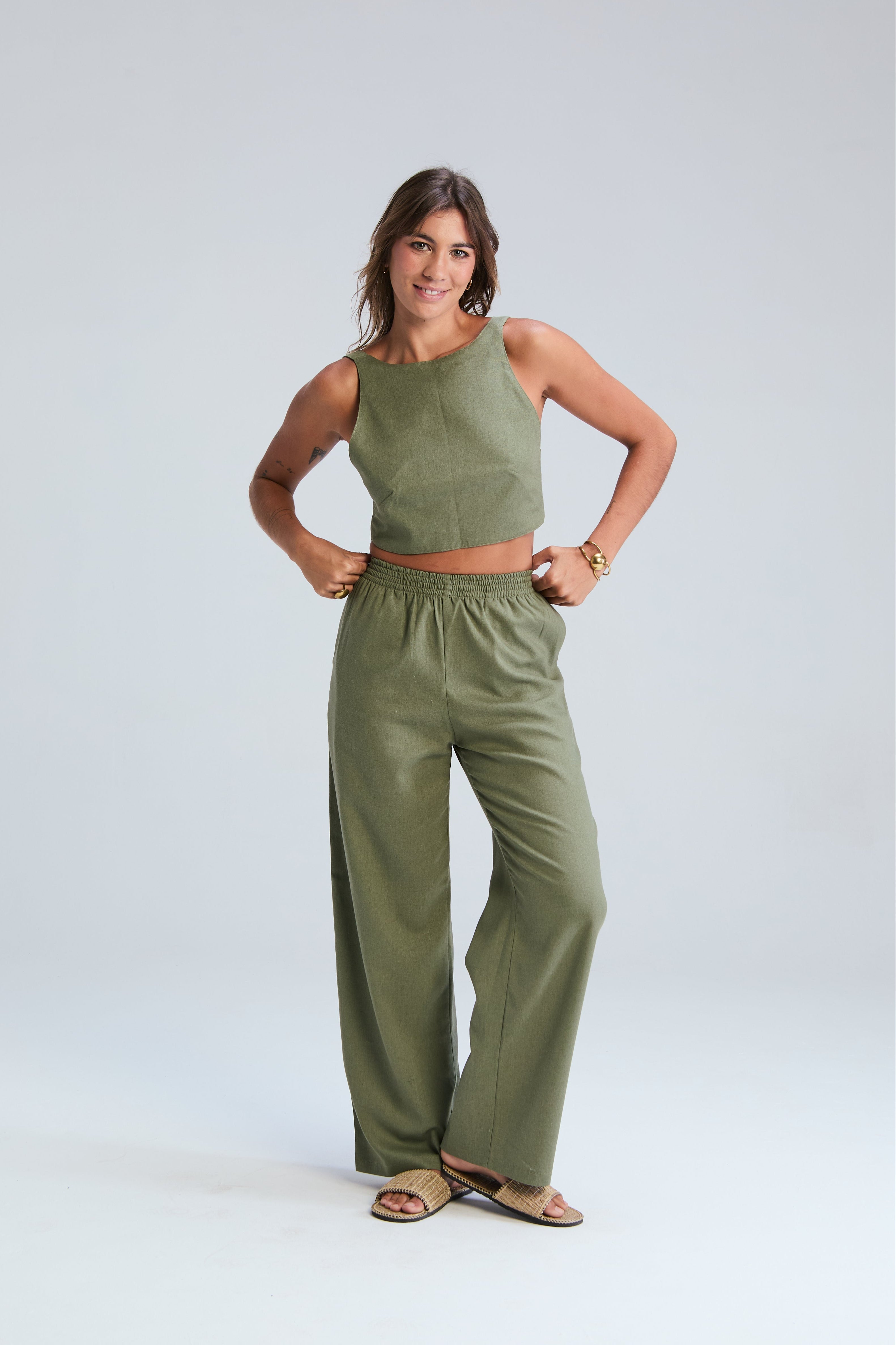 Majorca Pants - Green Tea