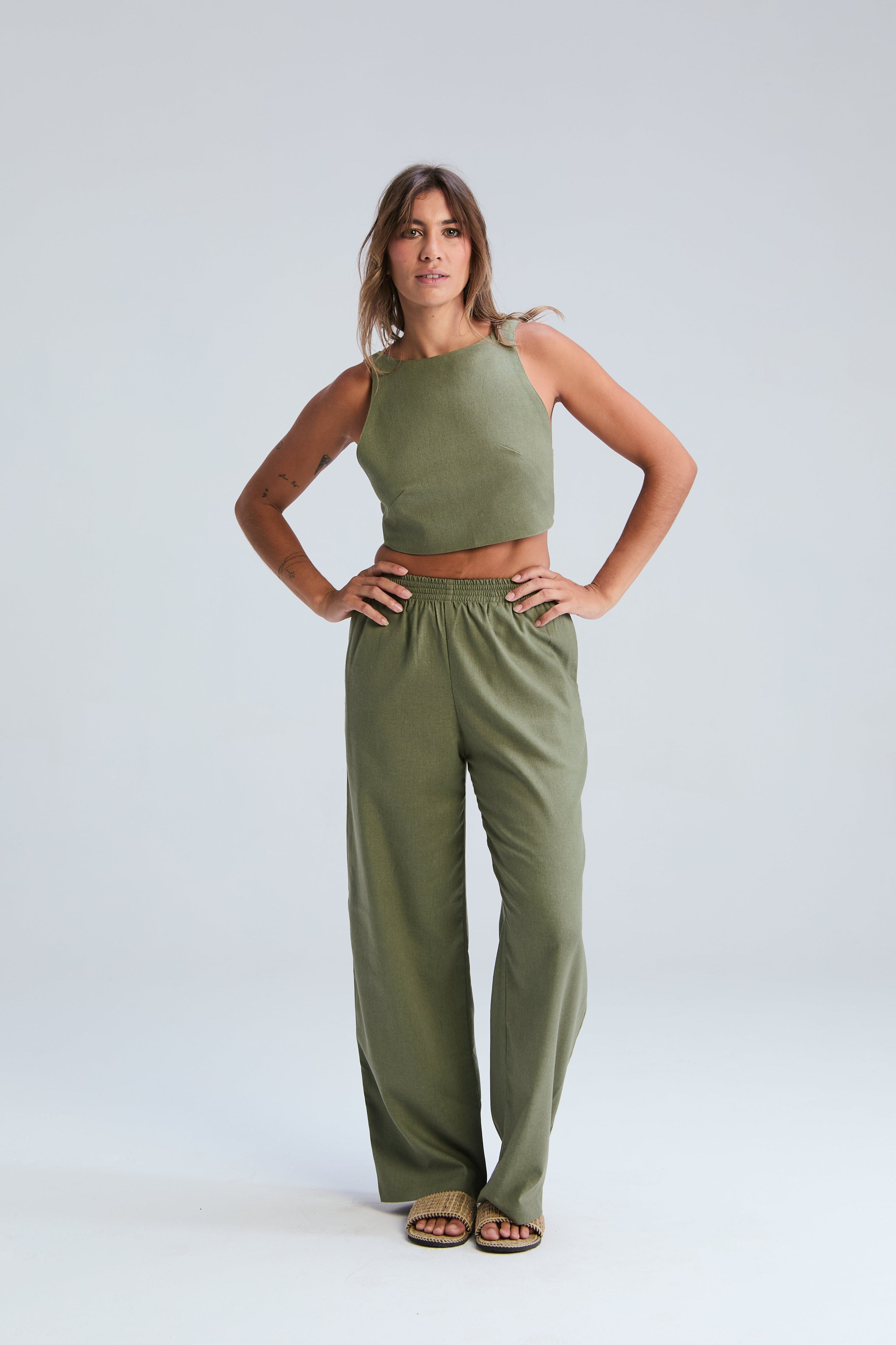 Majorca Pants - Green Tea