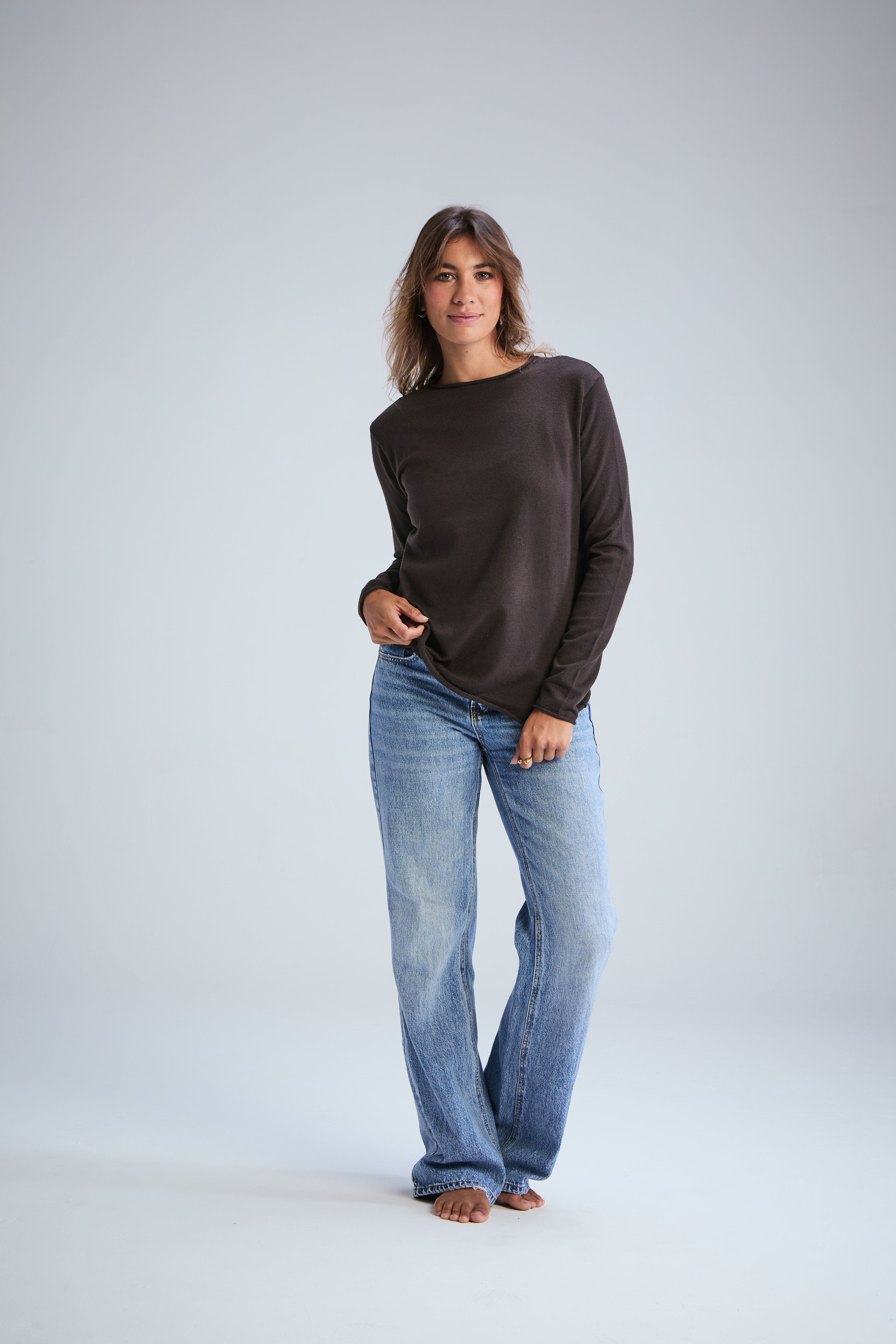 Milan Roller Neck Jumper - Choc