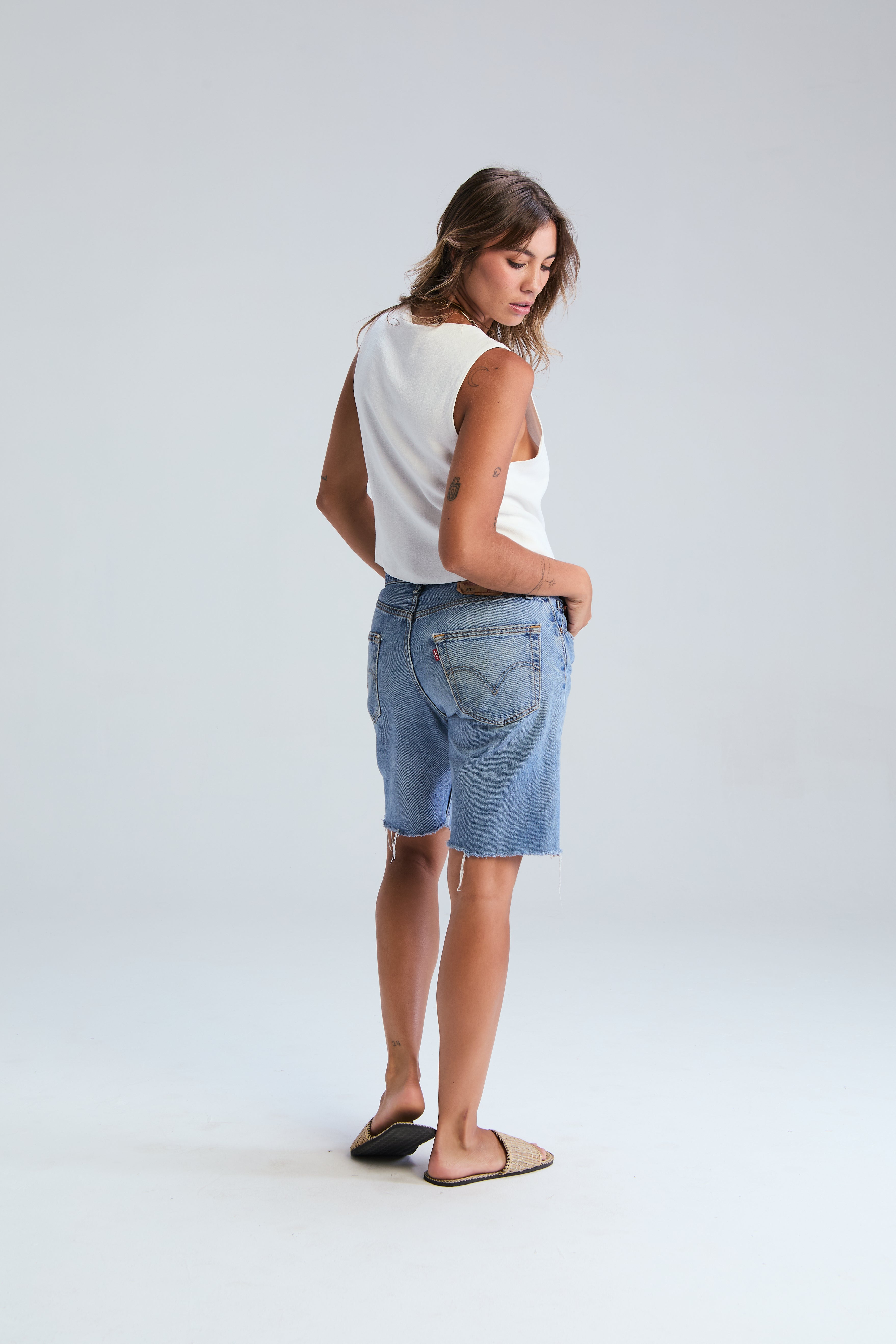 Loop Tie Waistcoat - White