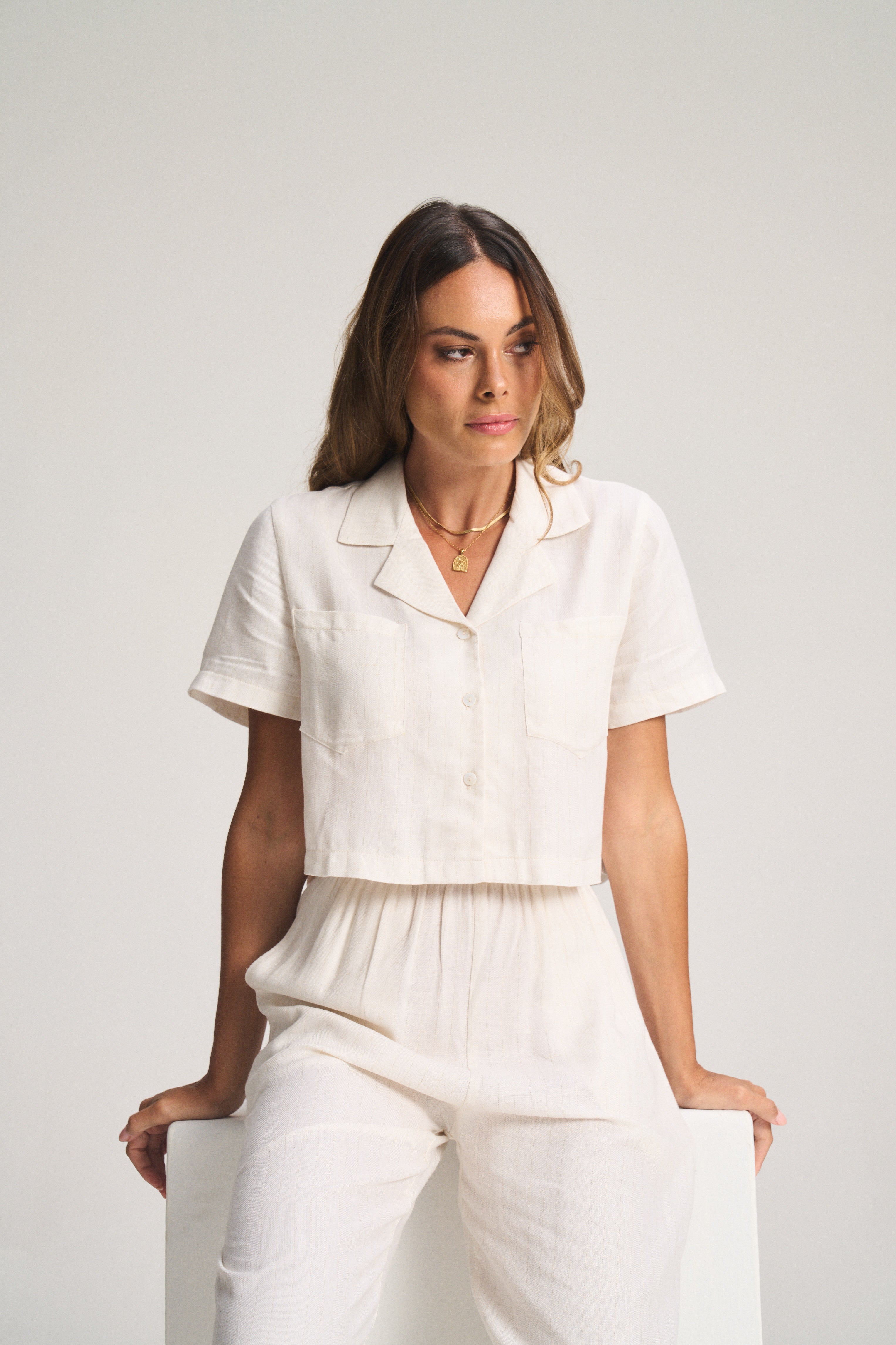 Majorca Pants - Stripe Linen