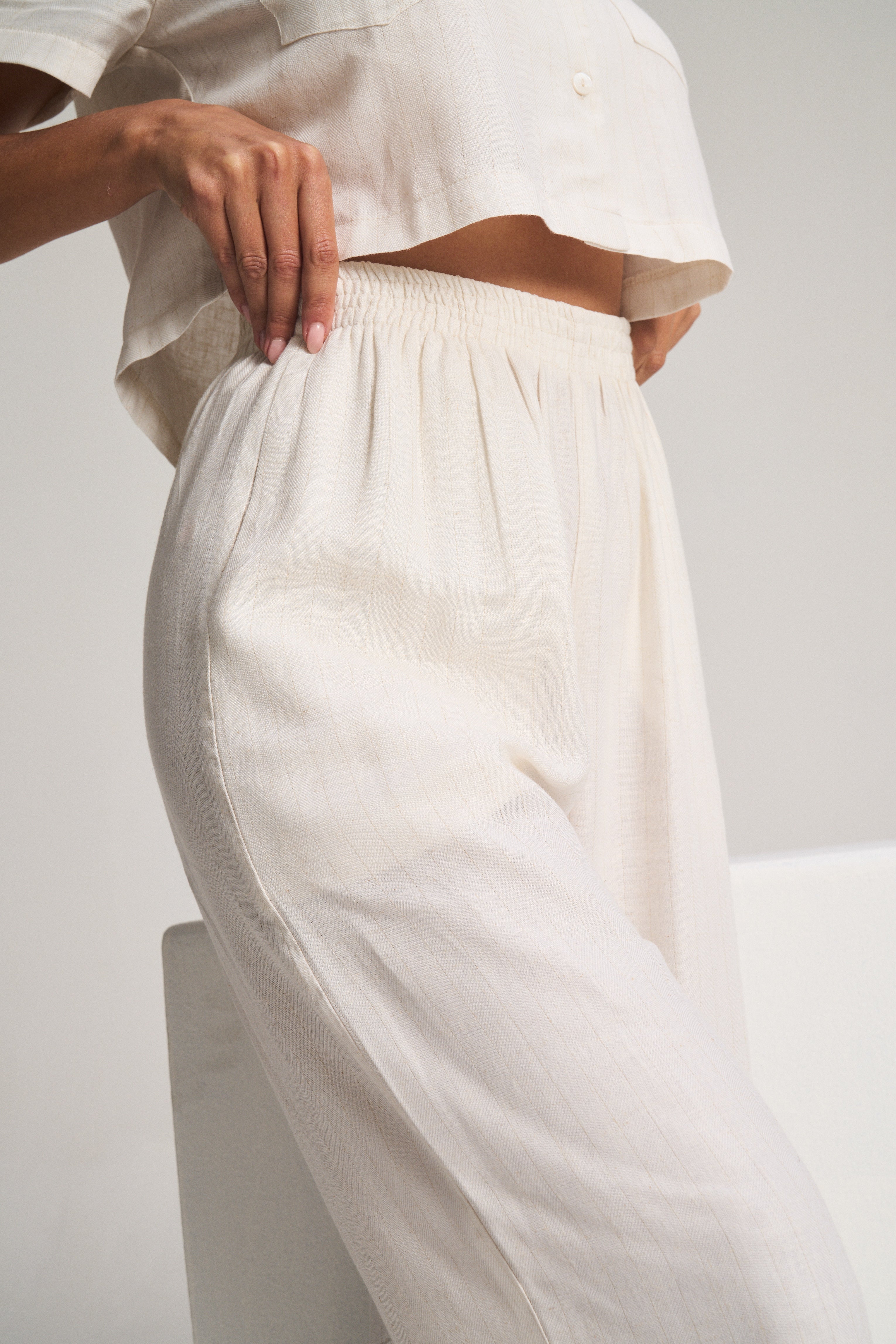 Majorca Pants - Stripe Linen