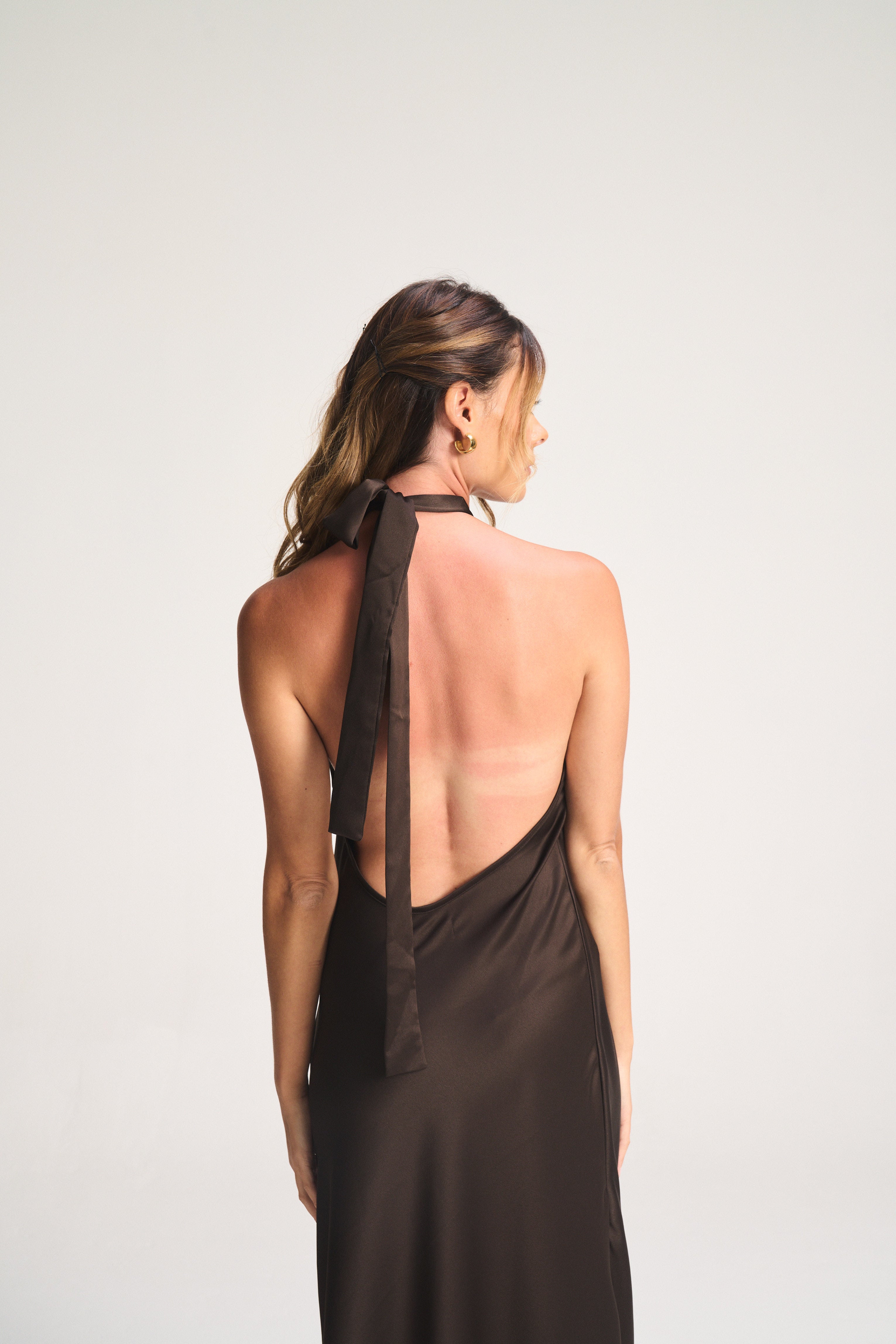 Halter Dress - Chocolate