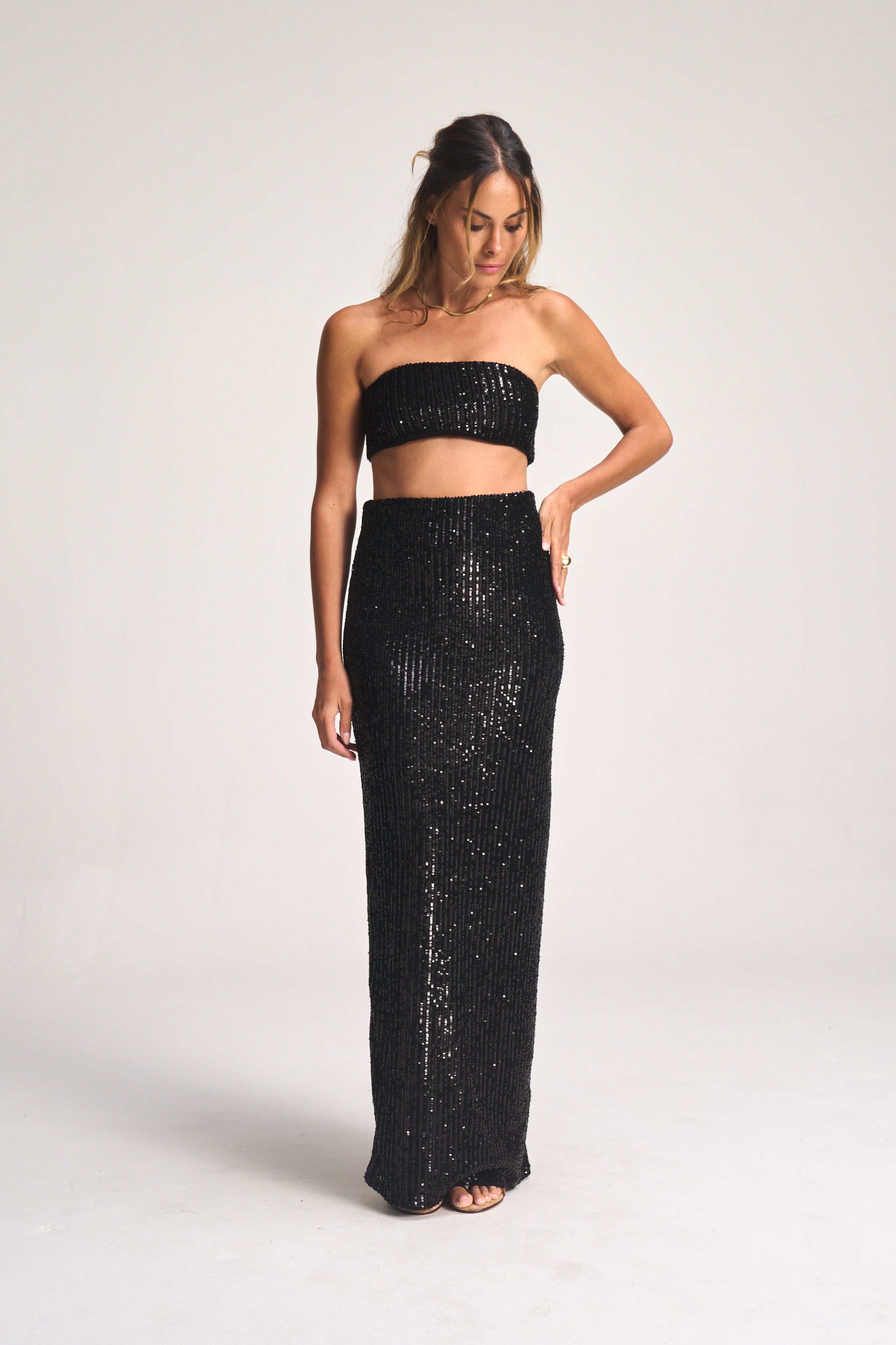 Bonny Skirt - Black Sequins