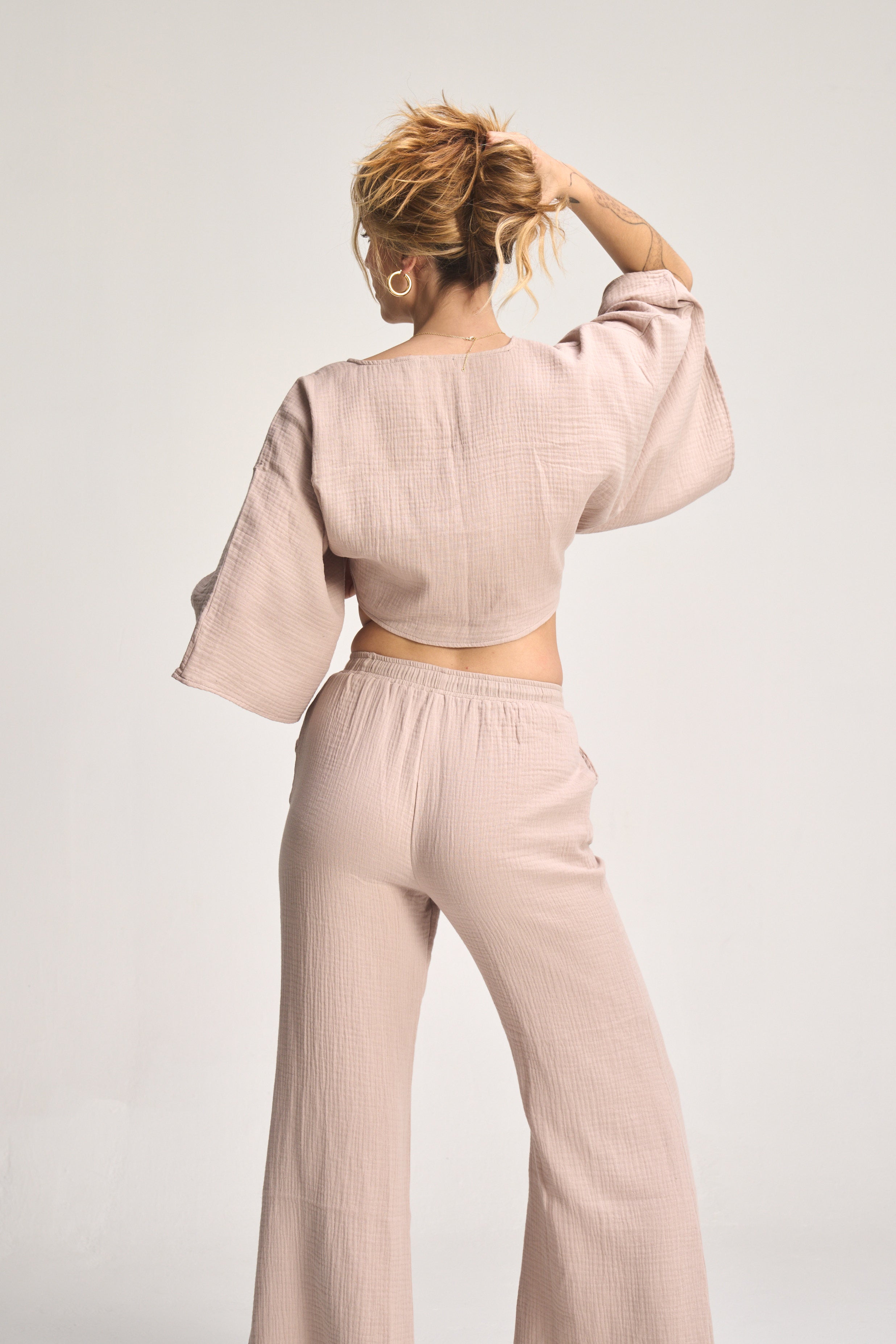 Kaia Wide Leg Pants - Stone
