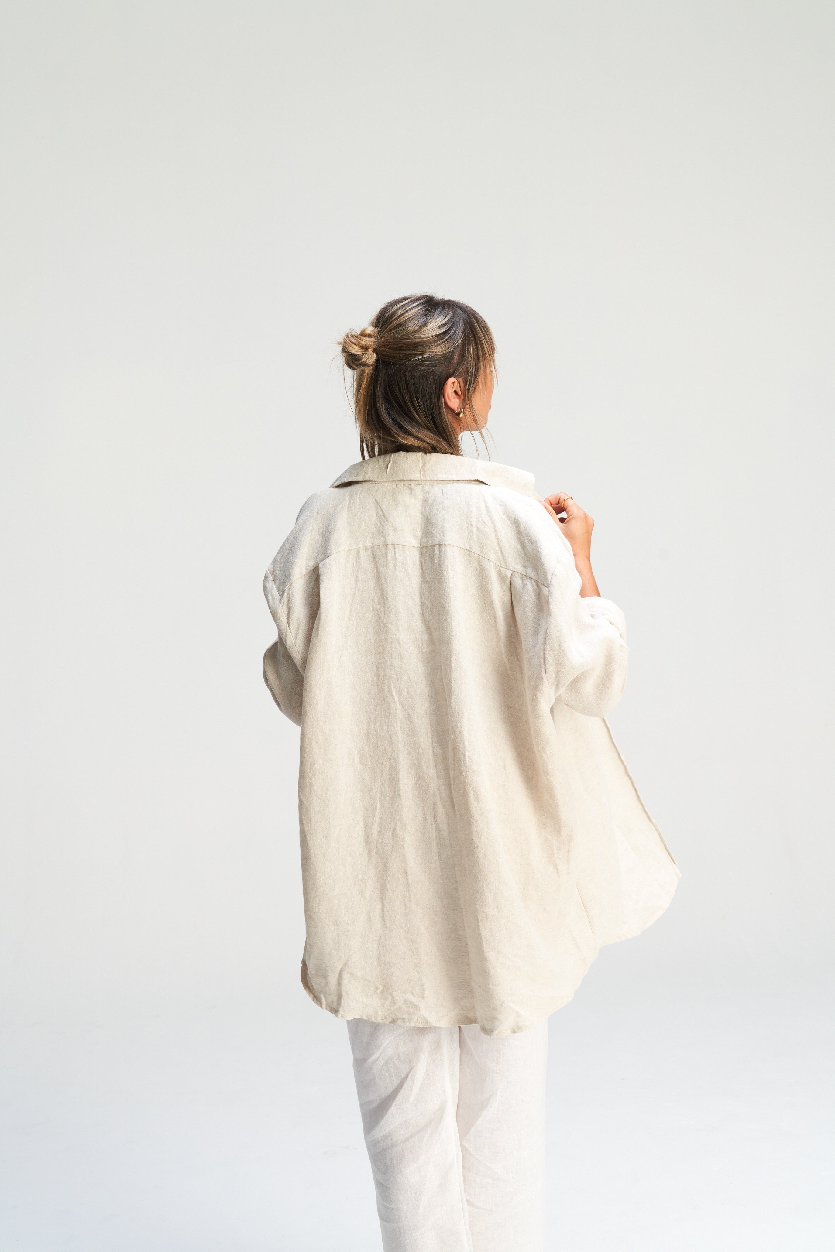 Linen Dad Shirt - Sand