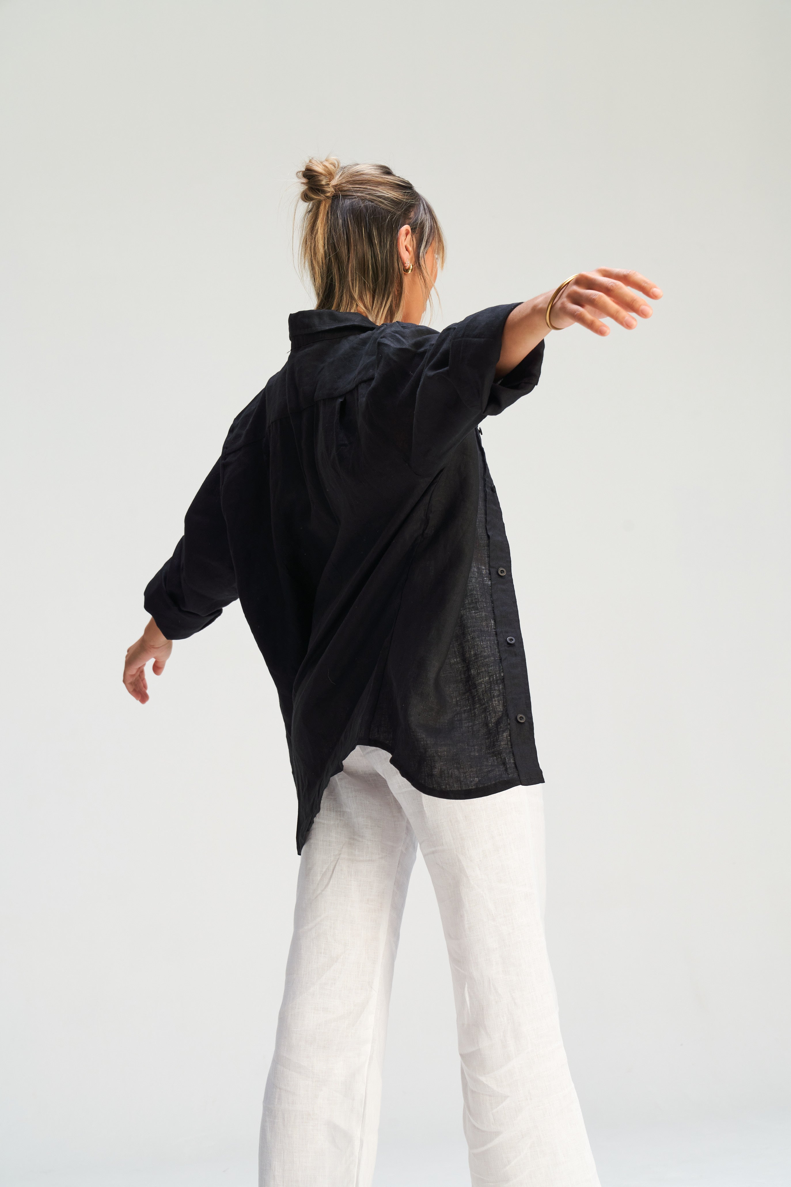 Lila Linen Shirt - Night Shades