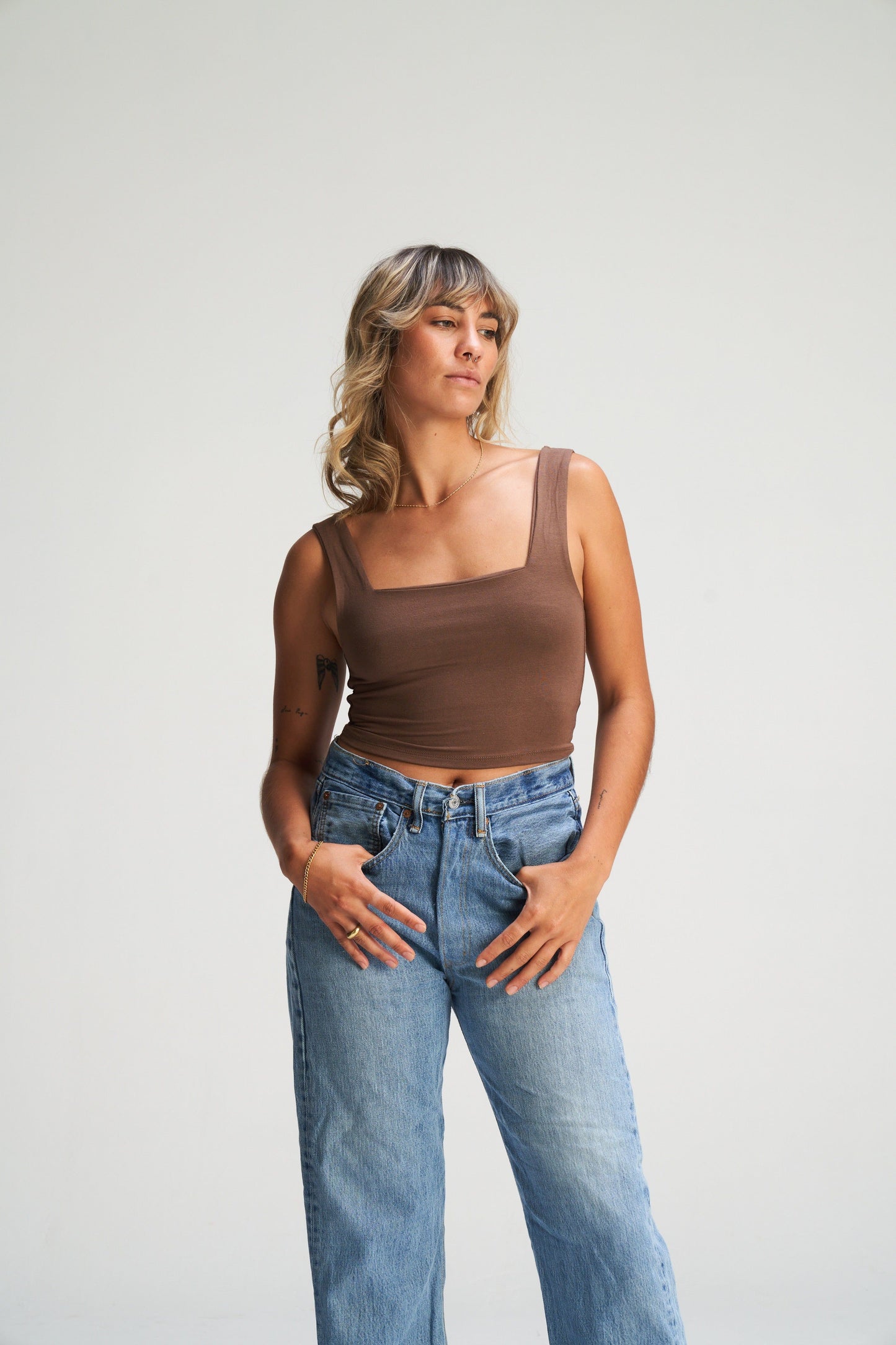 Basics square neck tank