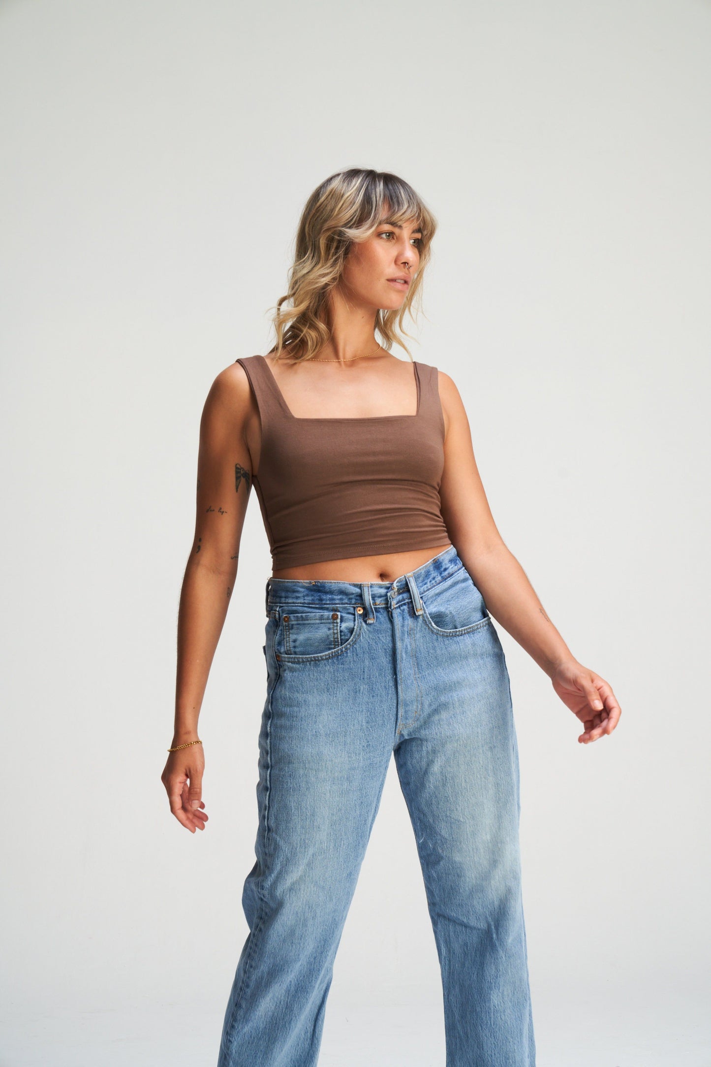 Basics square neck tank
