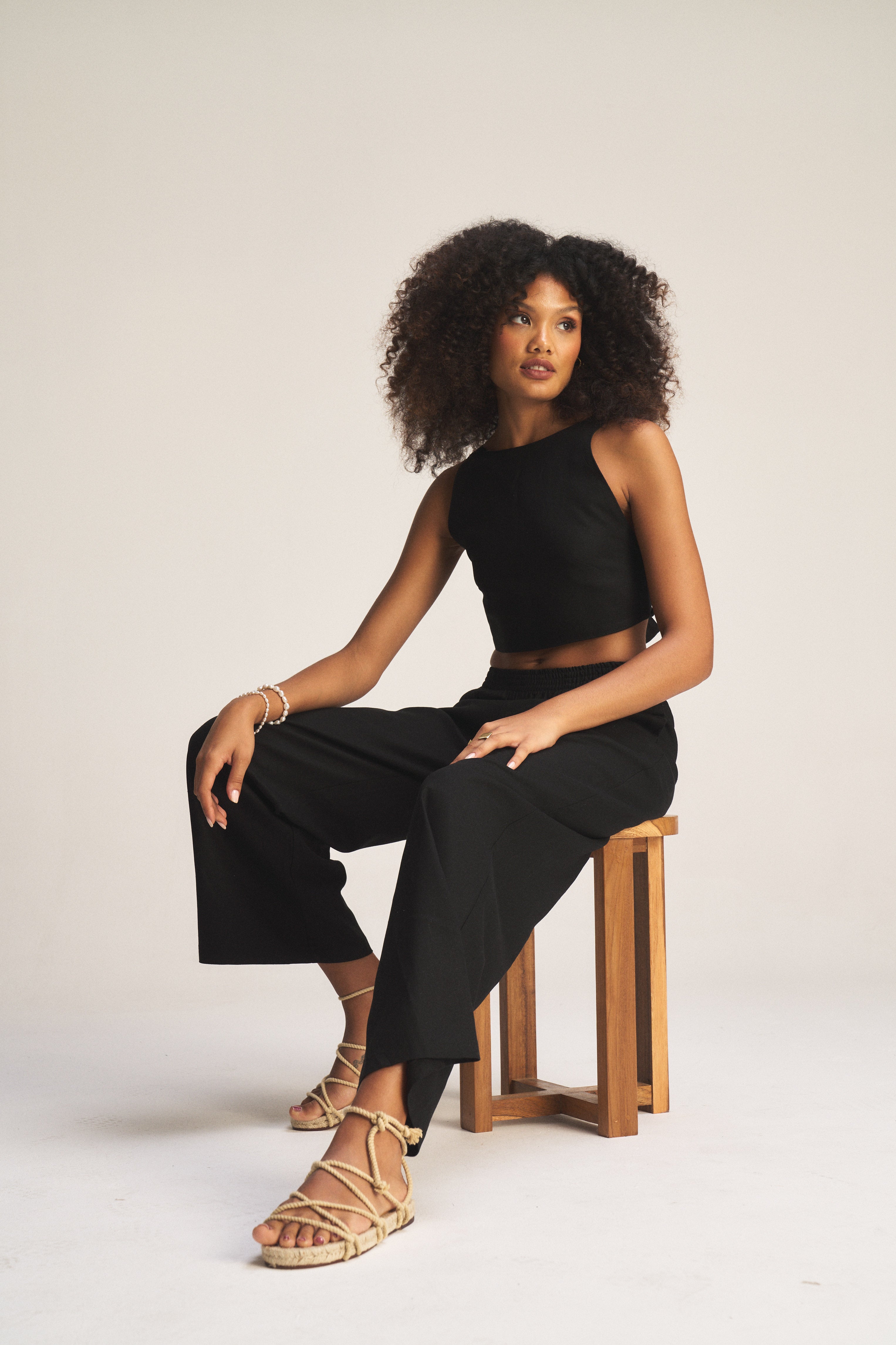 Holster Back Tie Top - Black