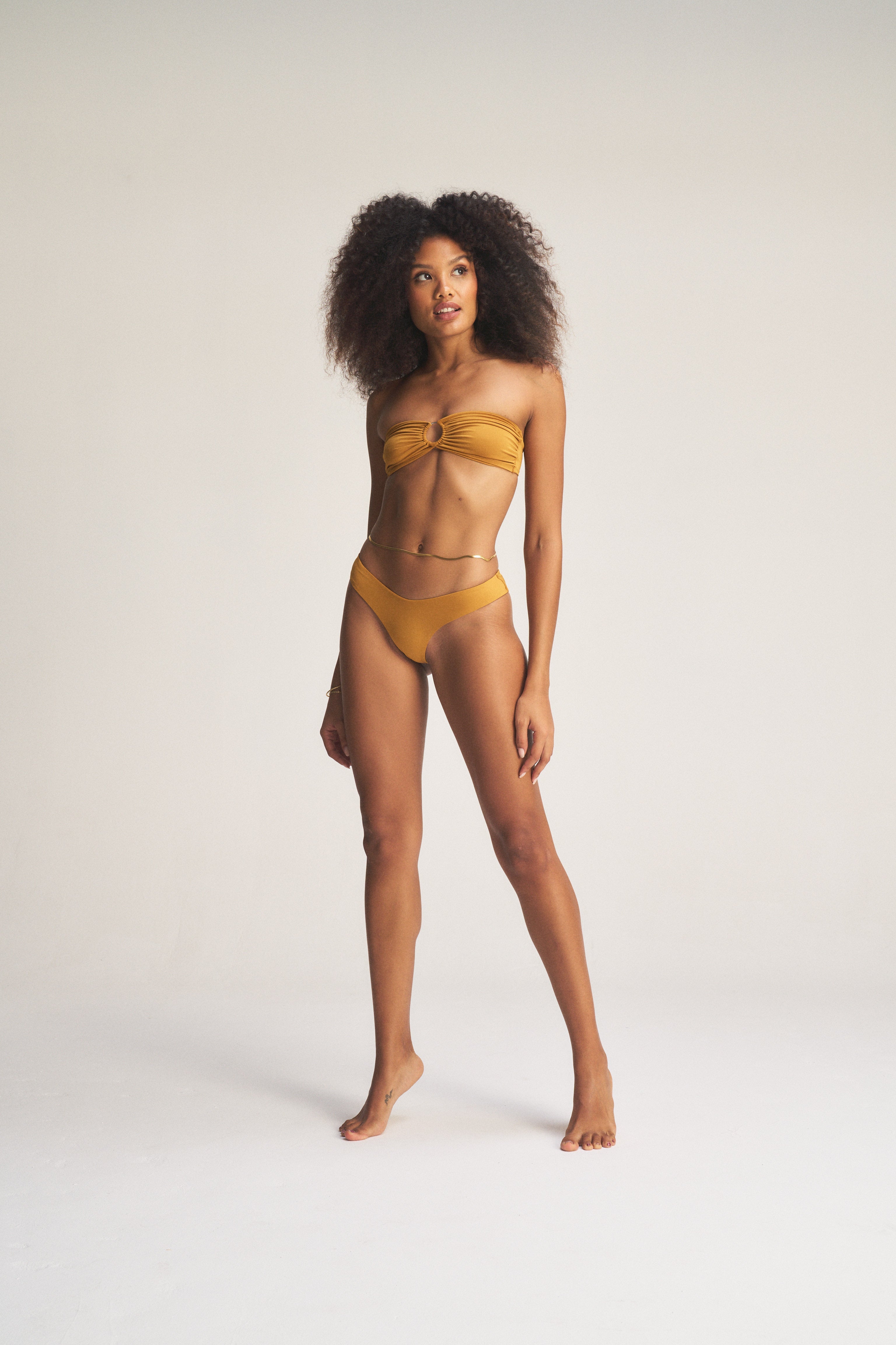 Ring Bandeau Top & Cheeky Bum Bikini Set