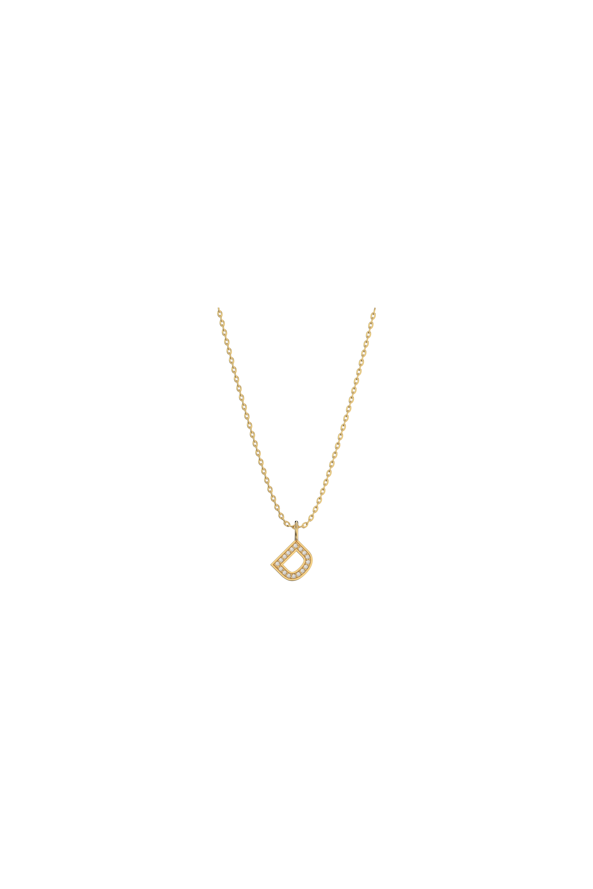 9ct Letter Necklace Yellow Gold