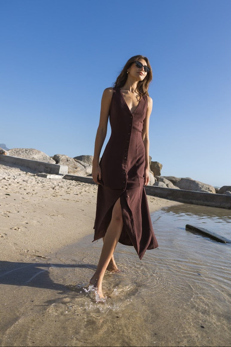 Corfu Waistcoat Maxi Dress