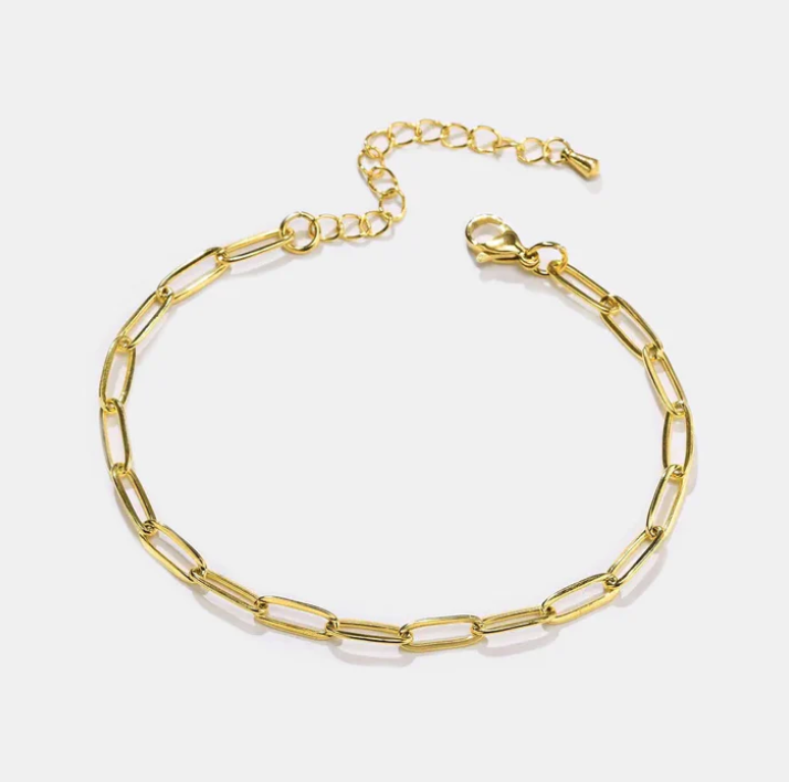 Paperclip bracelet/anklet - tarnish free