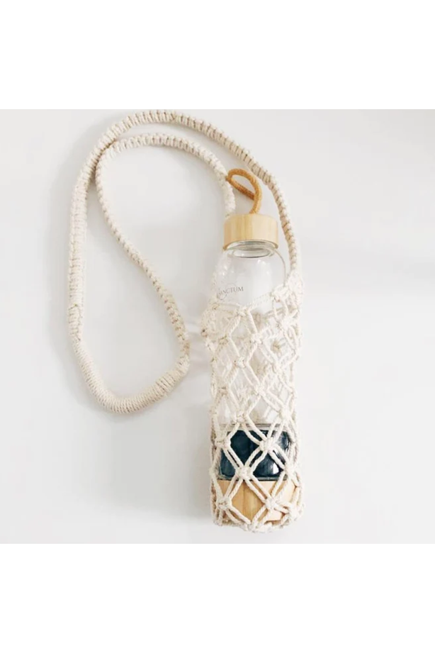 Macrame bottle holder