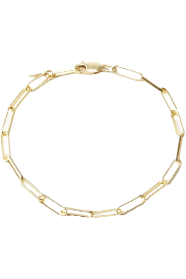 Gilded gold paperclip bracelet