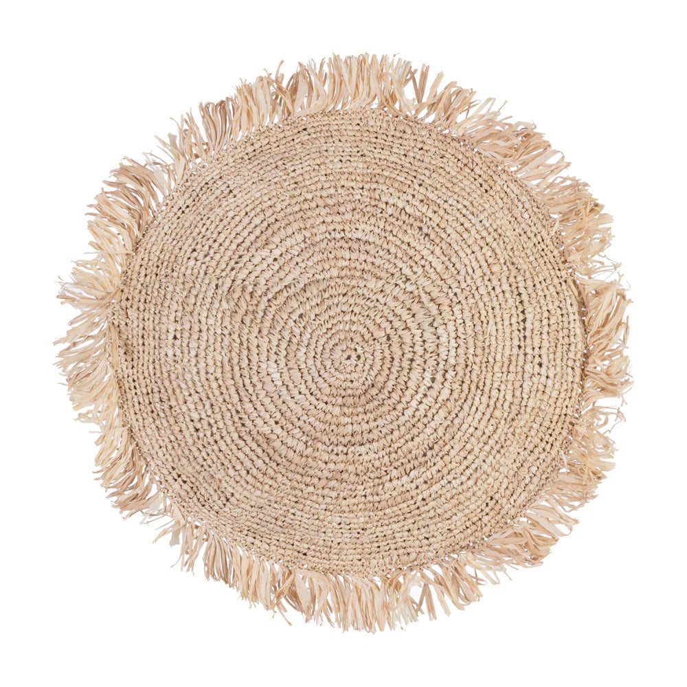 Raffia Cushion Cover Round