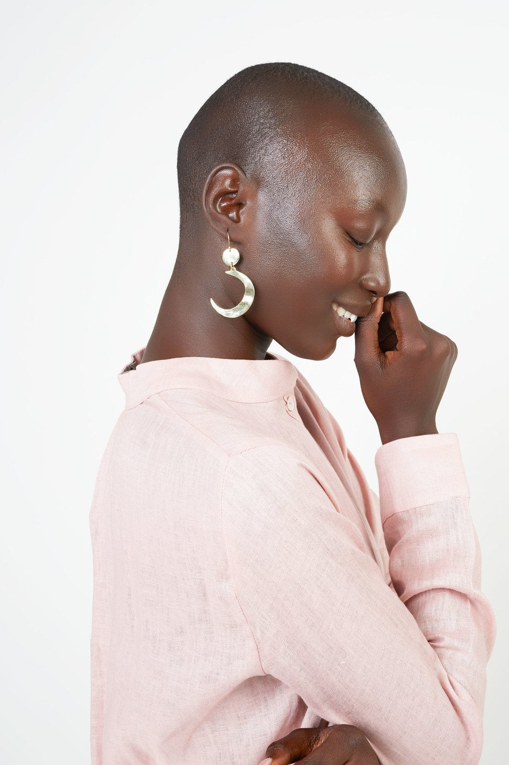 Tribal crescent moon earrings