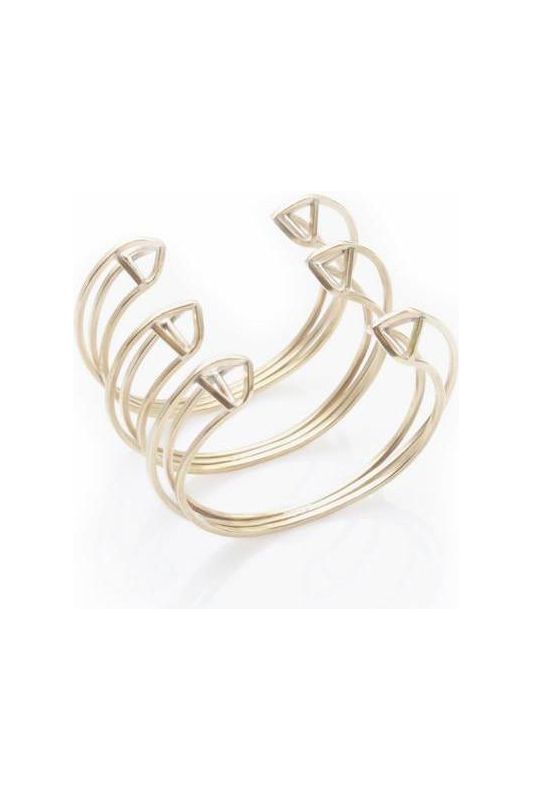 Triangle bangle gold plated brass