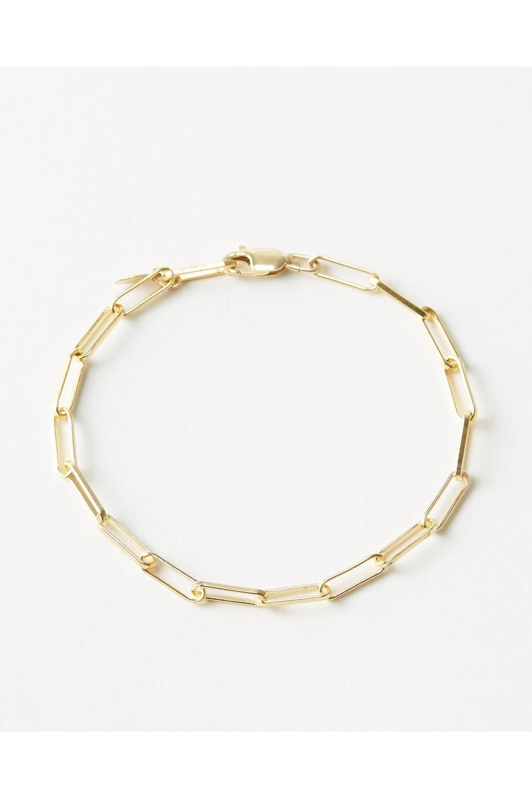 Gilded gold paperclip bracelet