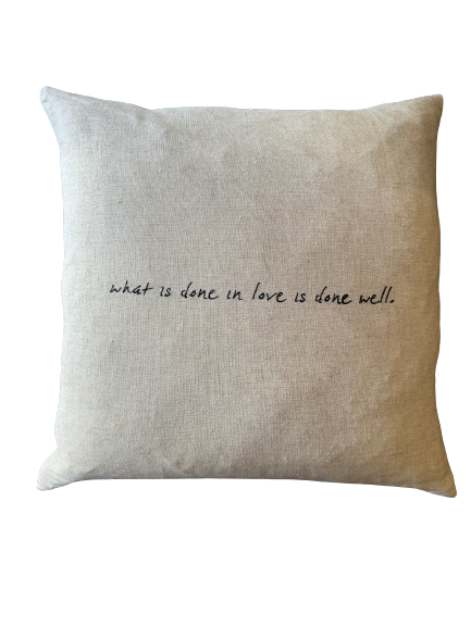 Linen “ Quote” cushion
