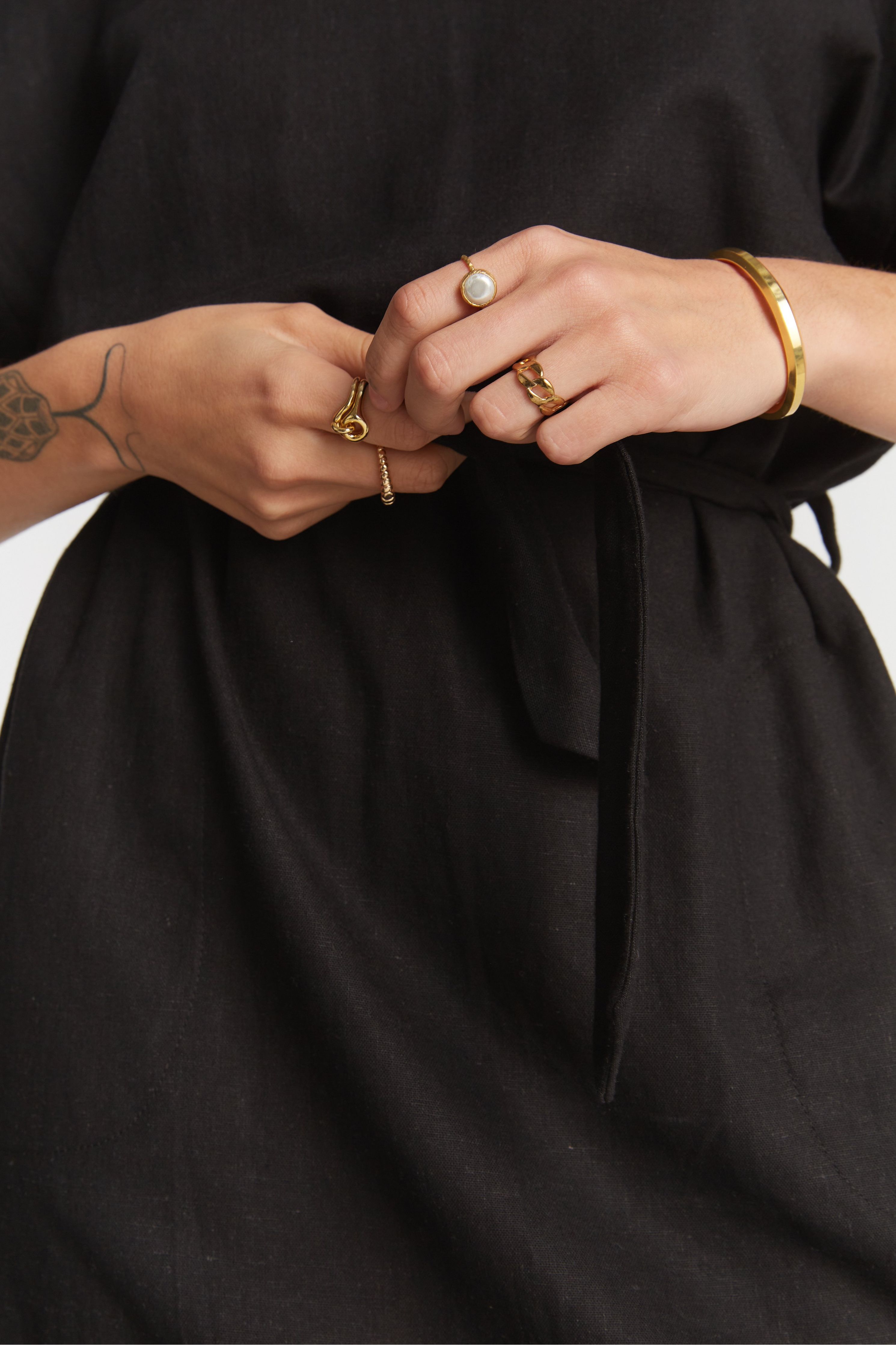 Tara linen tie back dress